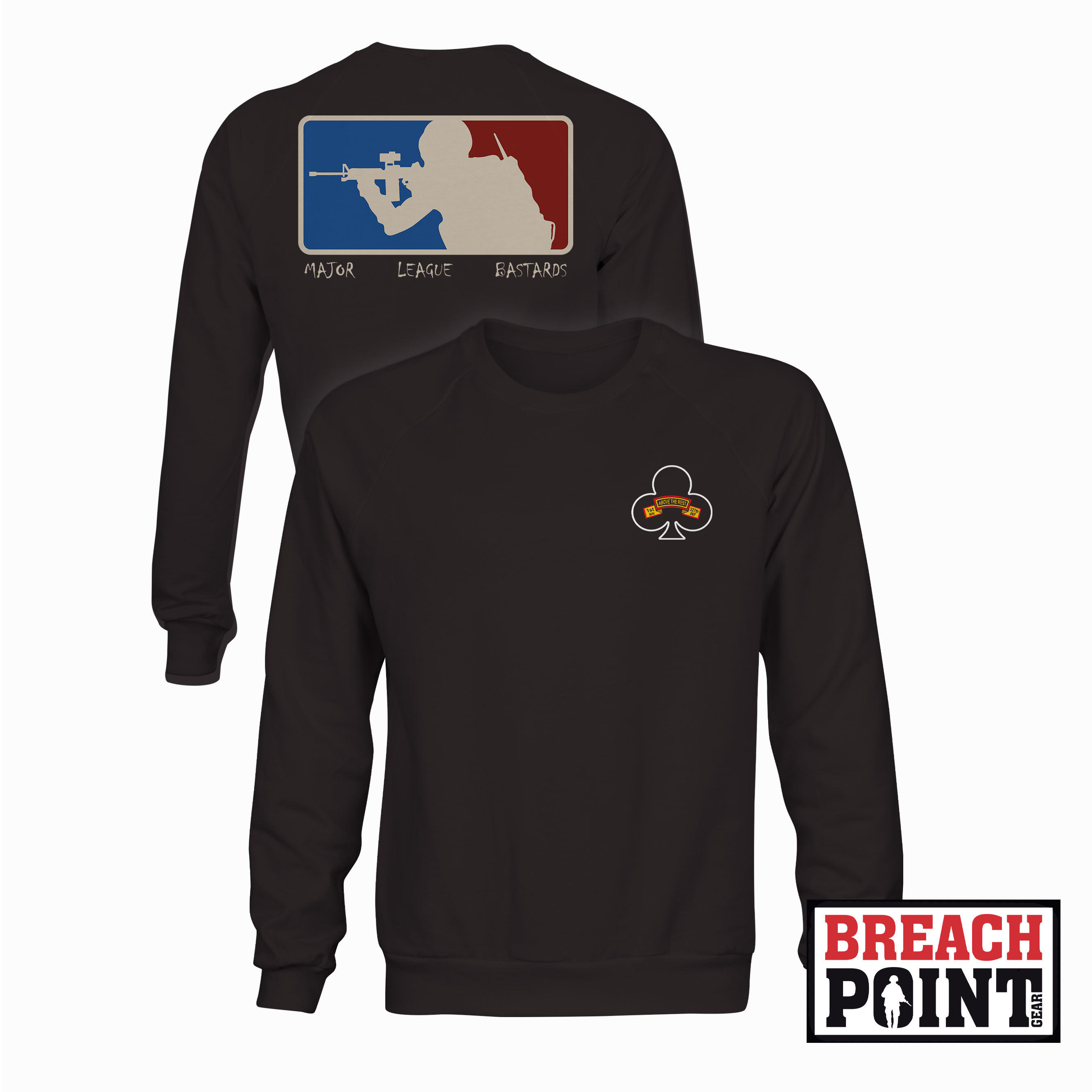 "MAJOR LEAGUE BASTARDS" 2/A/1-327th Infantry Regiment - Sweatshirt (B124-1)