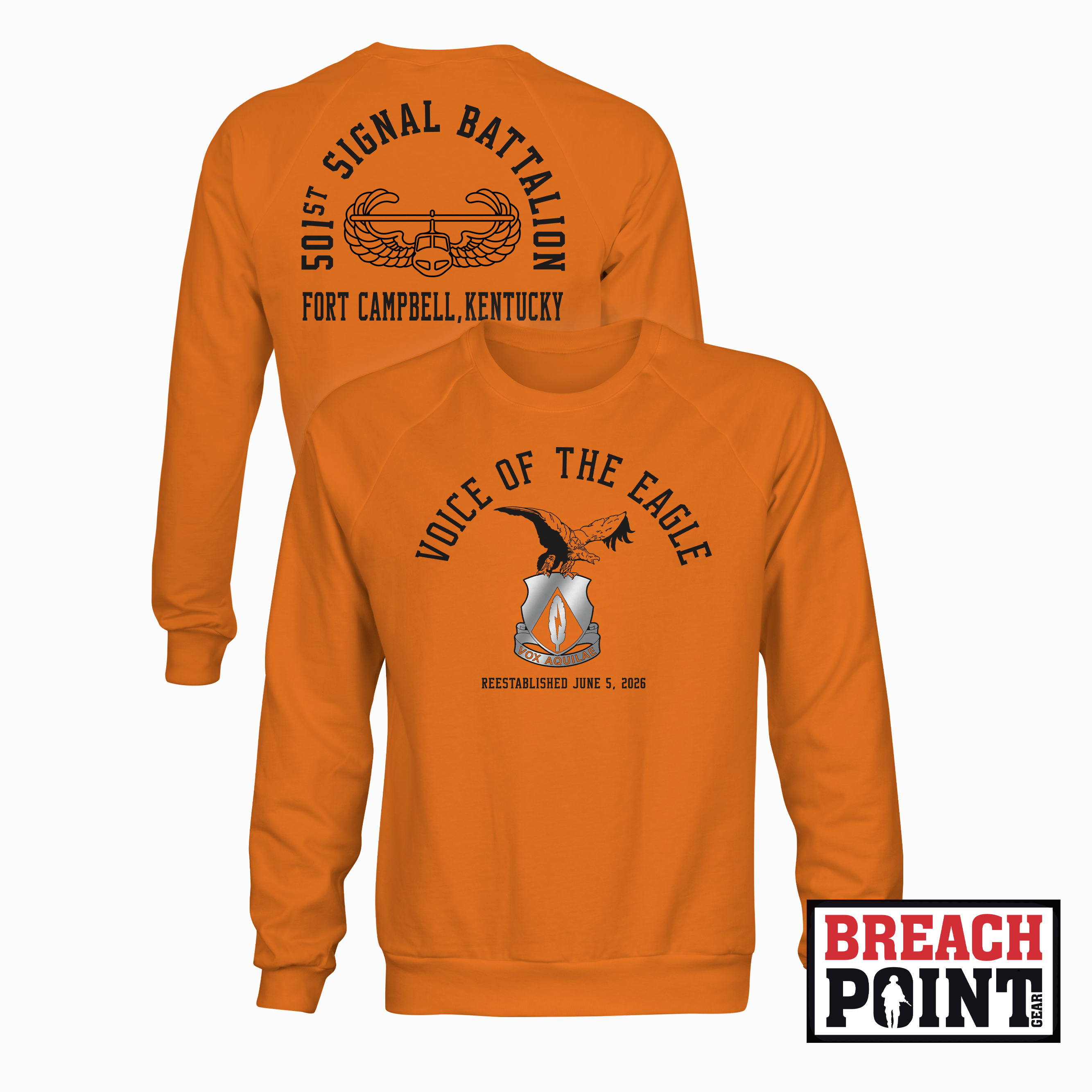"VOICE OF THE EAGLE" 501st Signal Battalion - Sweatshirt (A19-2)