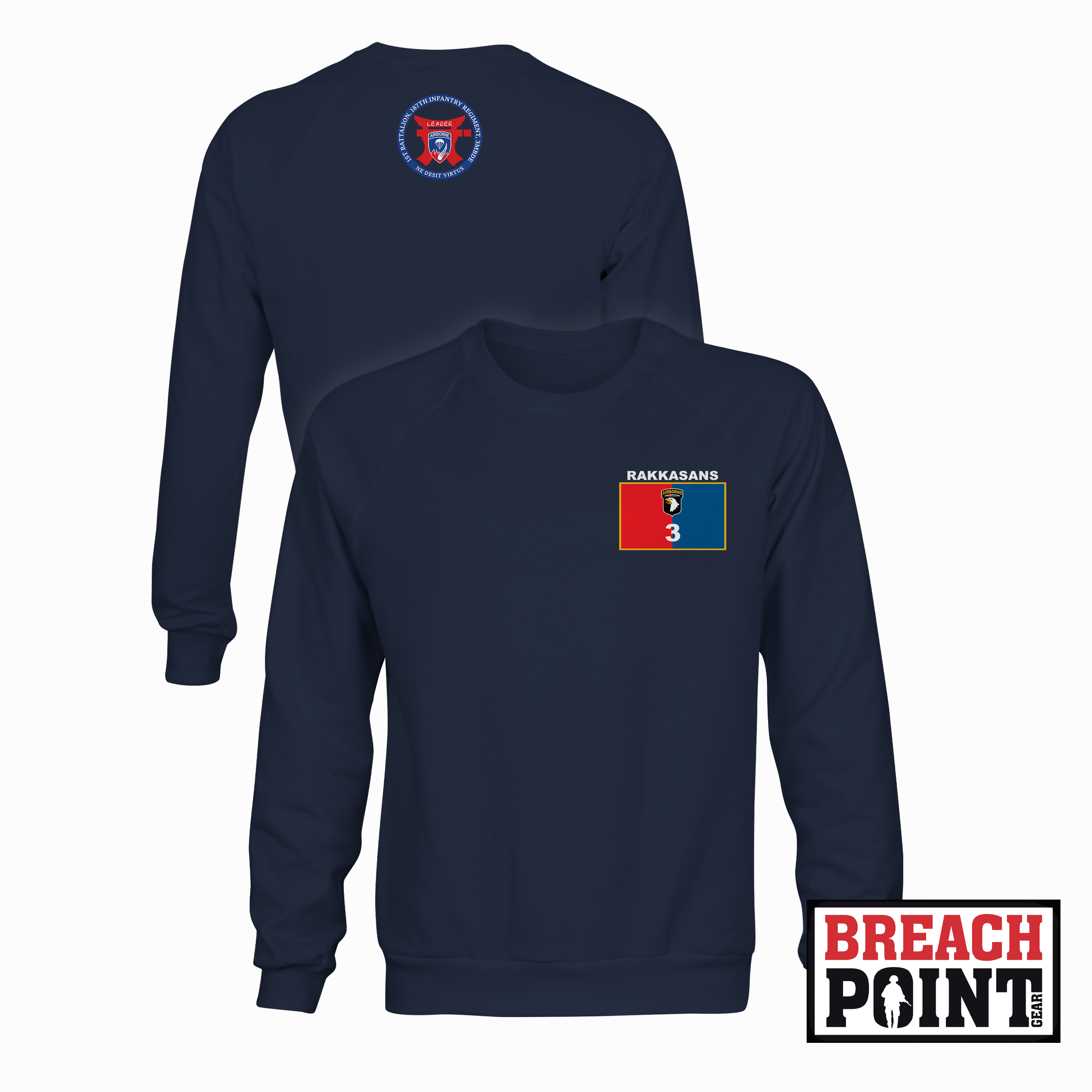 "LEADER" 1-187th Infantry Regiment - Sweatshirt (A36-3)