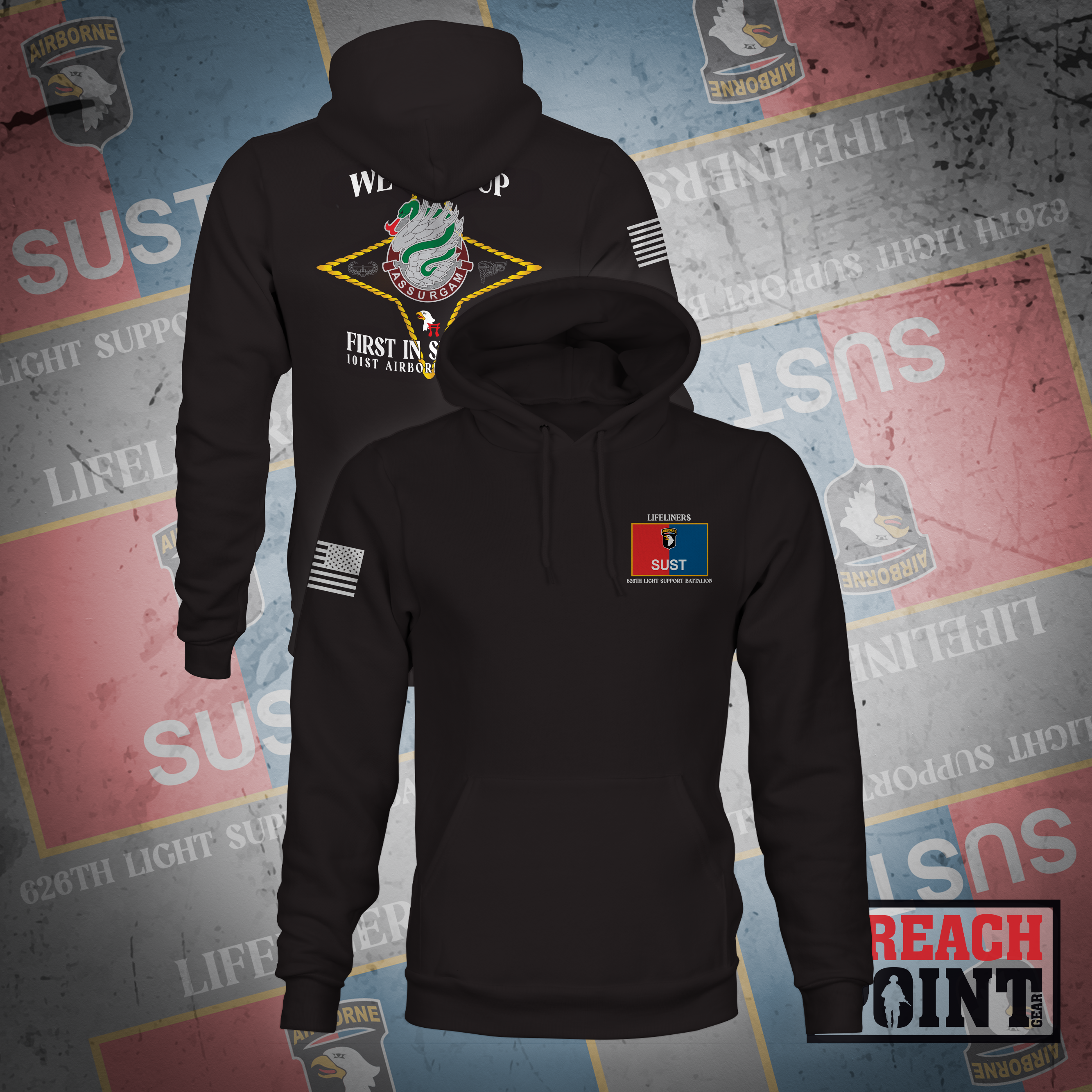 "ASSURGAM" 626th Light Support Battalion - Hoodie (A22)