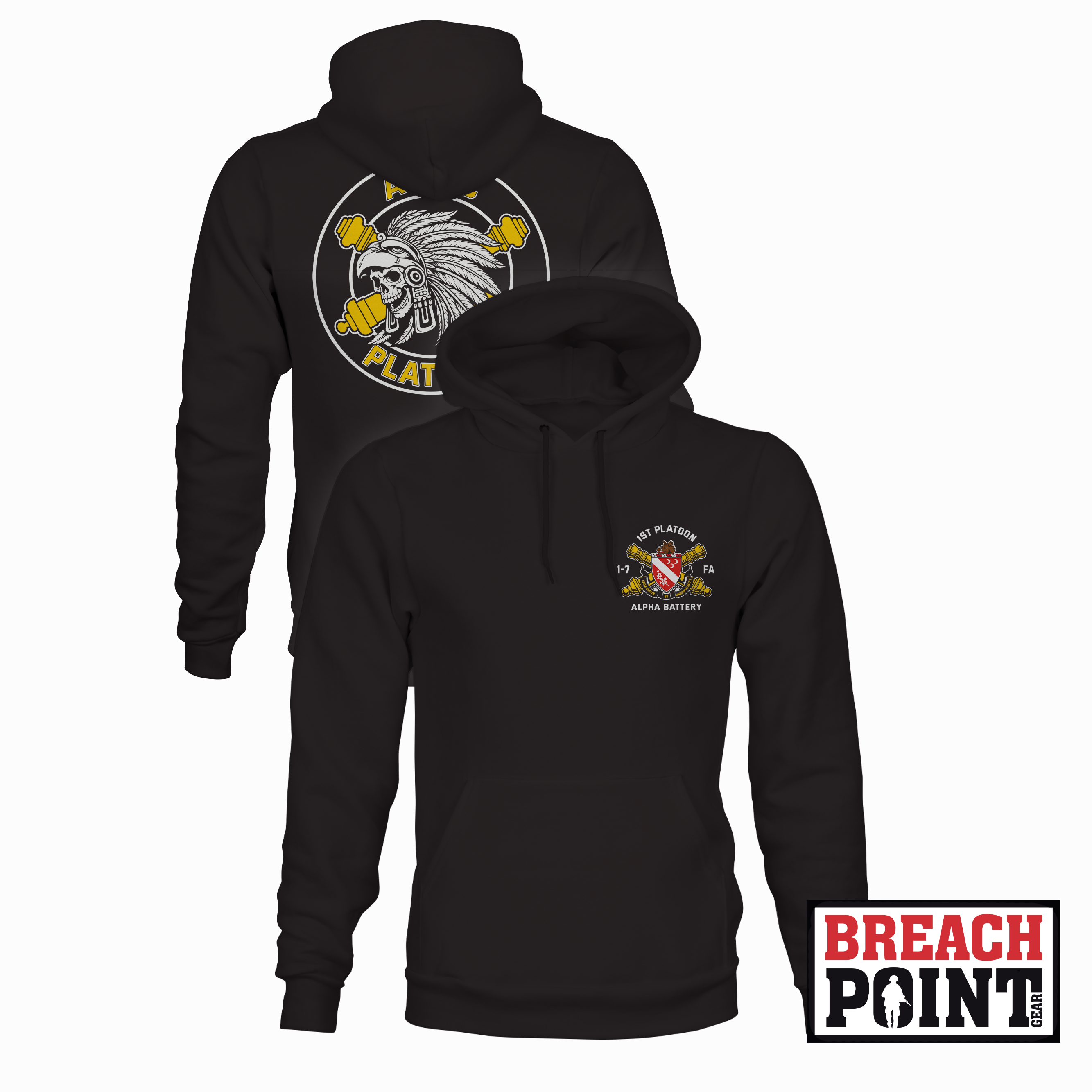 "AZTEC" 1/A/1-7th Field Artillery Regiment - Hoodie (B158)