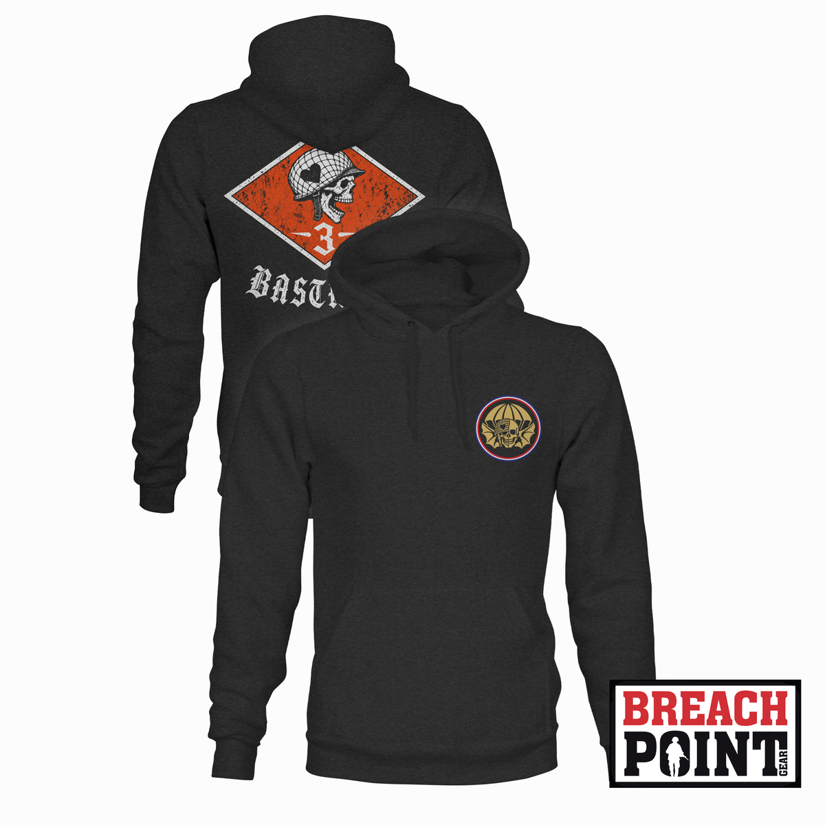 "BASTARDS" 3/B/2-502nd Infantry Regiment - Hoodie (B178-3)