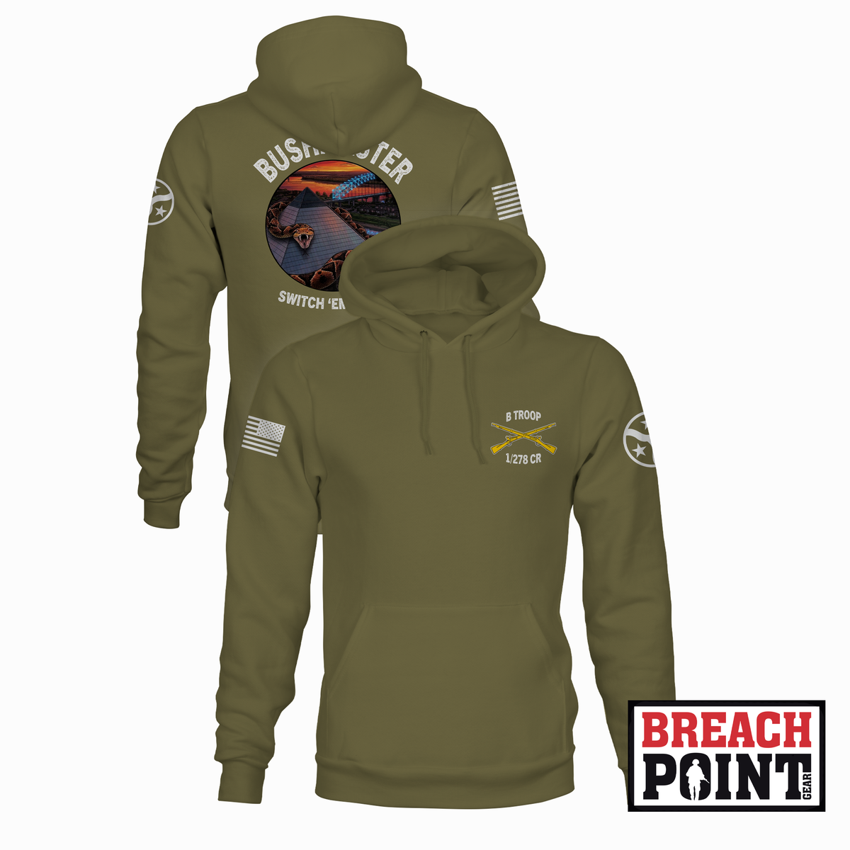 "BUSHMASTER" B/1-278th Cavalry Regiment - Hoodie (B176-3)
