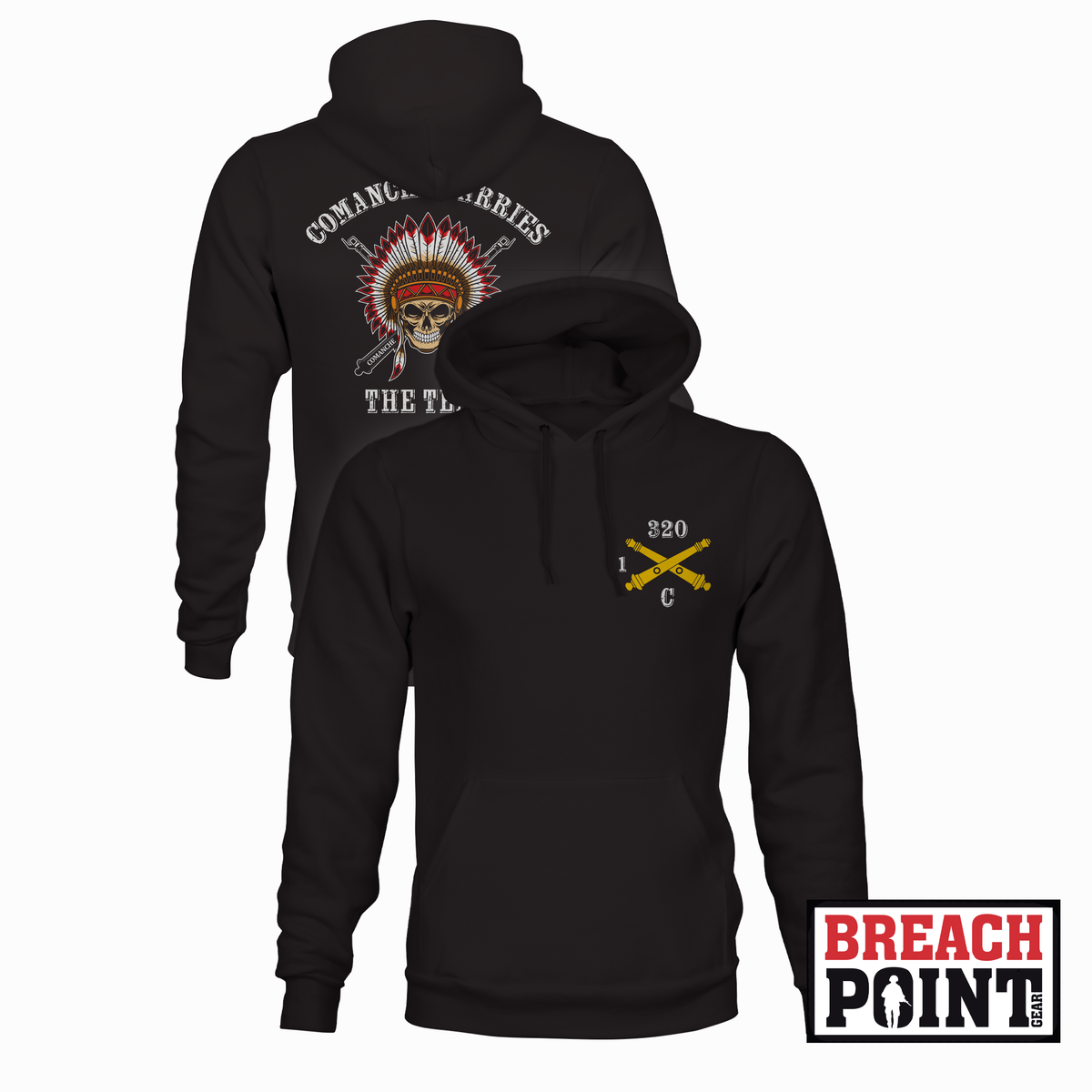 "COMANCHE" C/1-320th Field Artillery Regiment - Hoodie (B166-1)