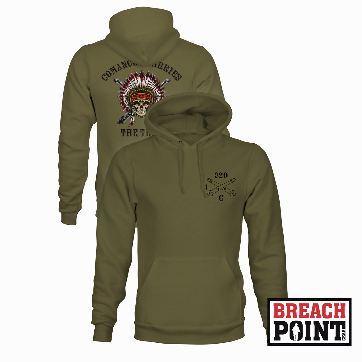 "COMANCHE" C/1-320th Field Artillery Regiment - Hoodie (B166-2)