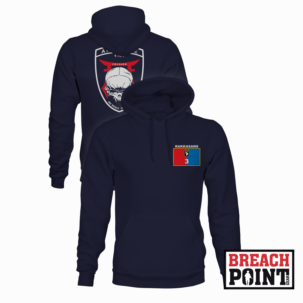 "CRUSHER" C/1-187th Infantry Regiment - Hoodie (B174-1)