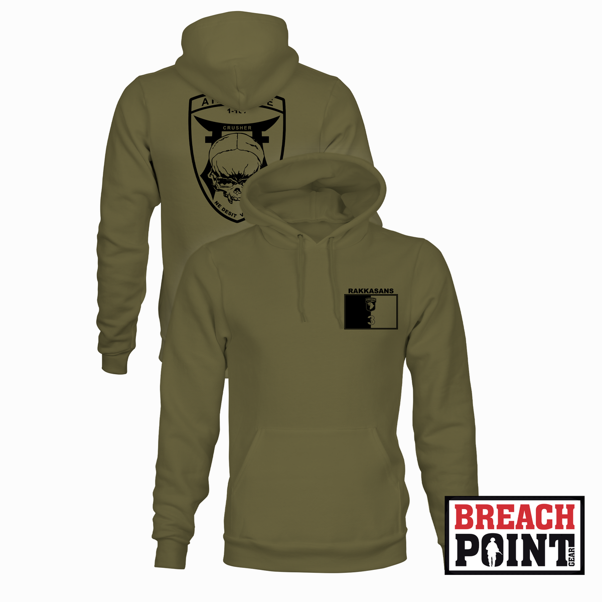 "CRUSHER" C/1-187th Infantry Regiment - Hoodie (B174-2)