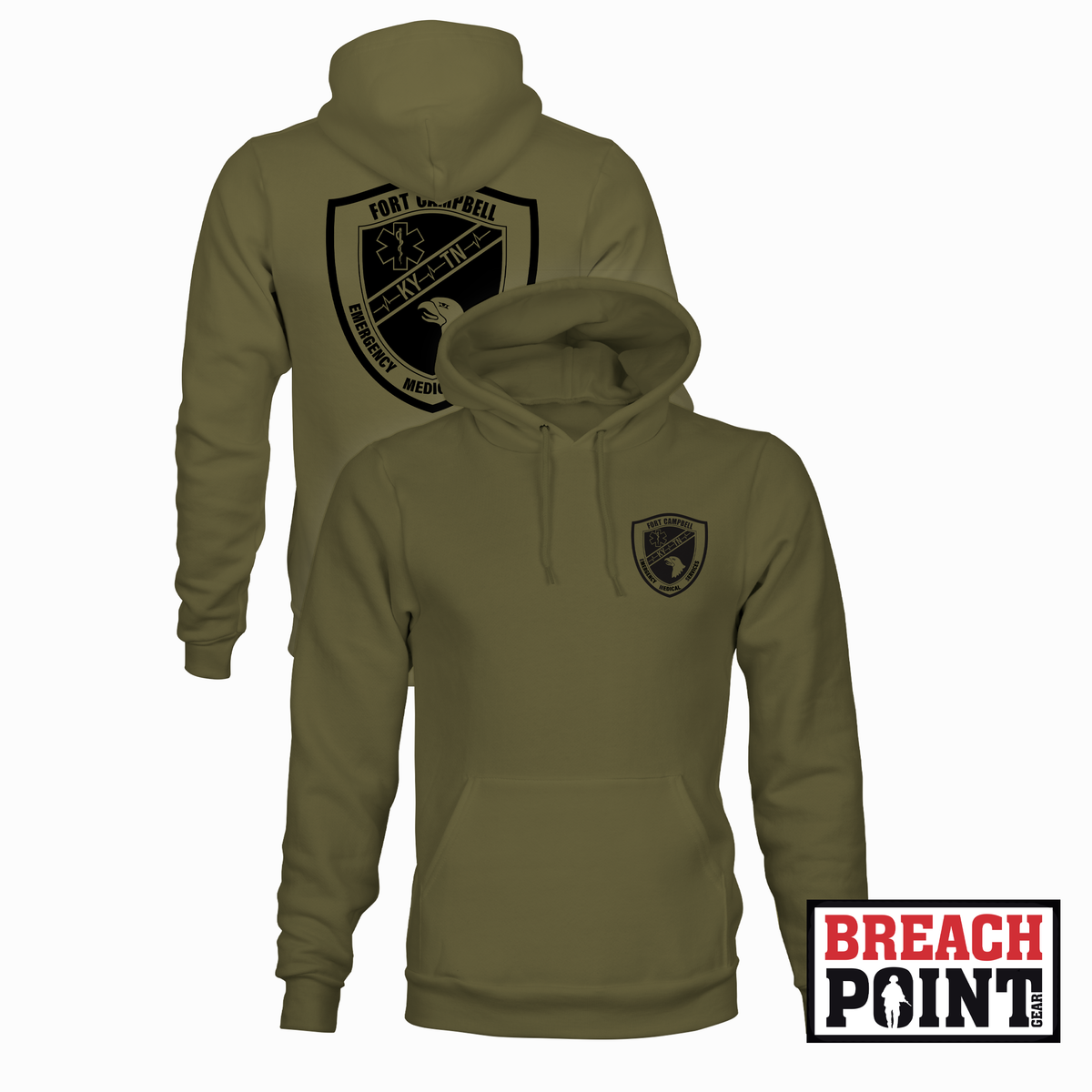"FORT CAMPBELL EMS" EMS/Blanchfield Army Community Hospital - Hoodie (B168-2)