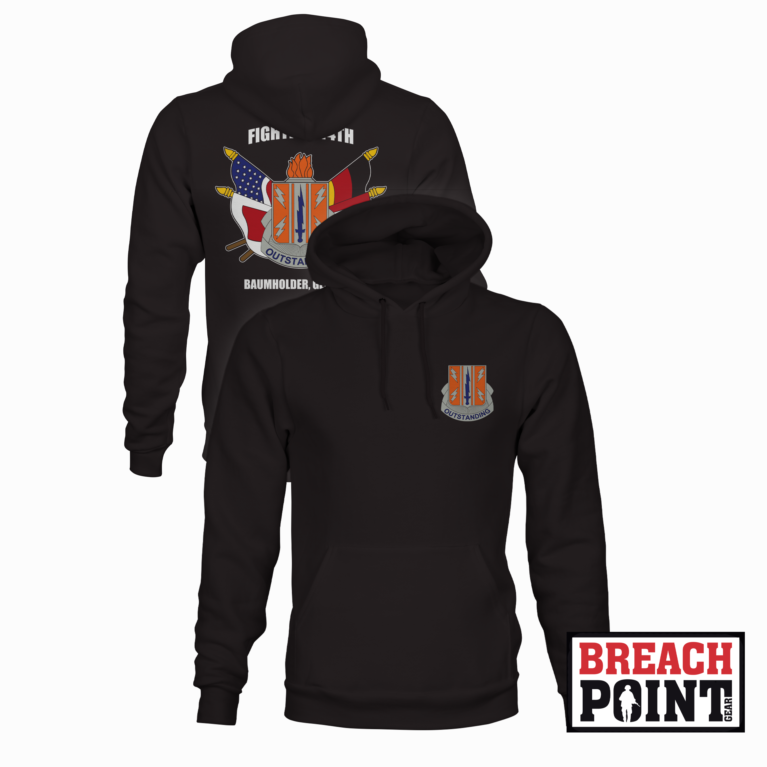 "FIGHTING 44TH" 44th Expeditionary Signal Battalion-Enhanced - Hoodie (A37-1)