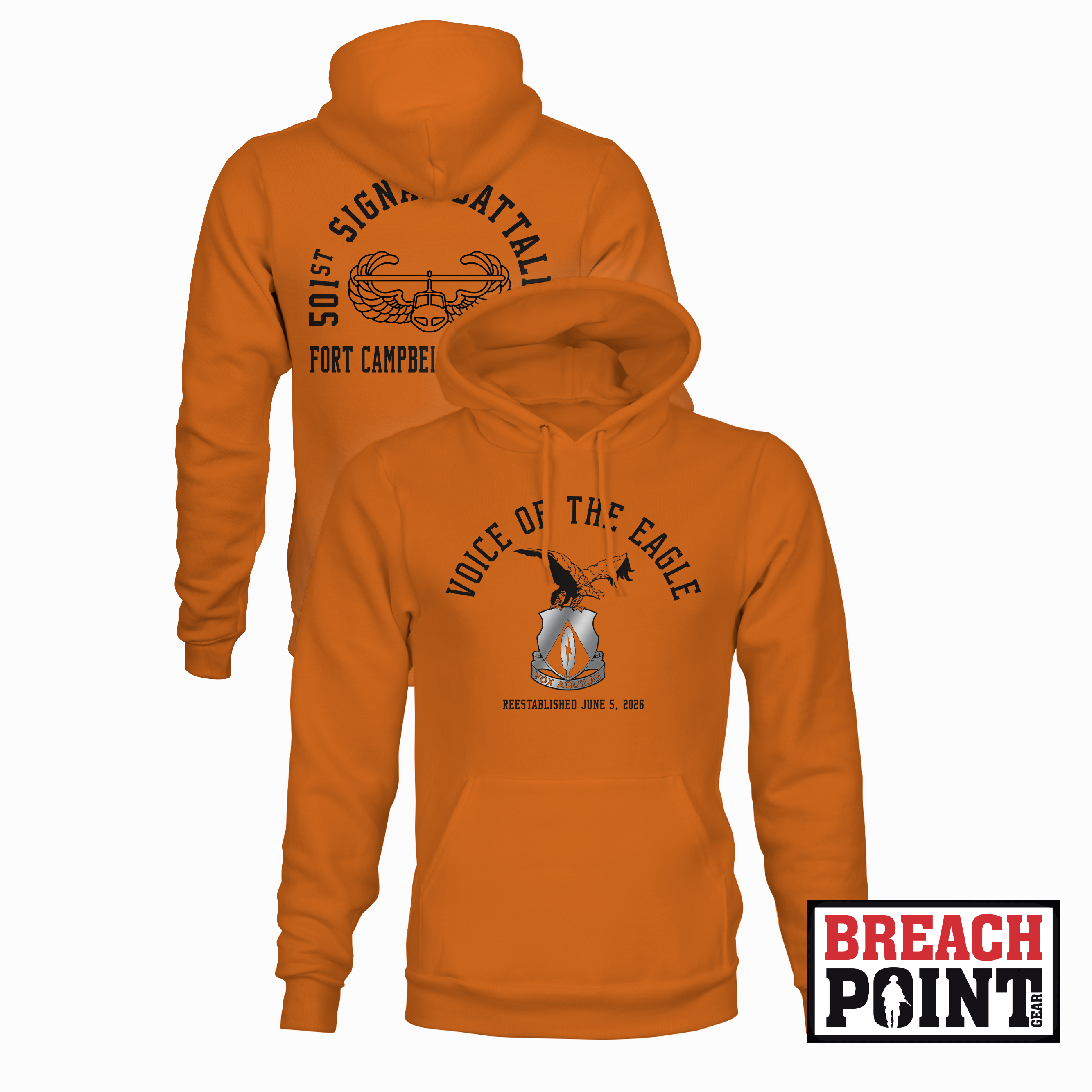"VOICE OF THE EAGLE" 501st Signal Battalion - Hoodie (A19-2)