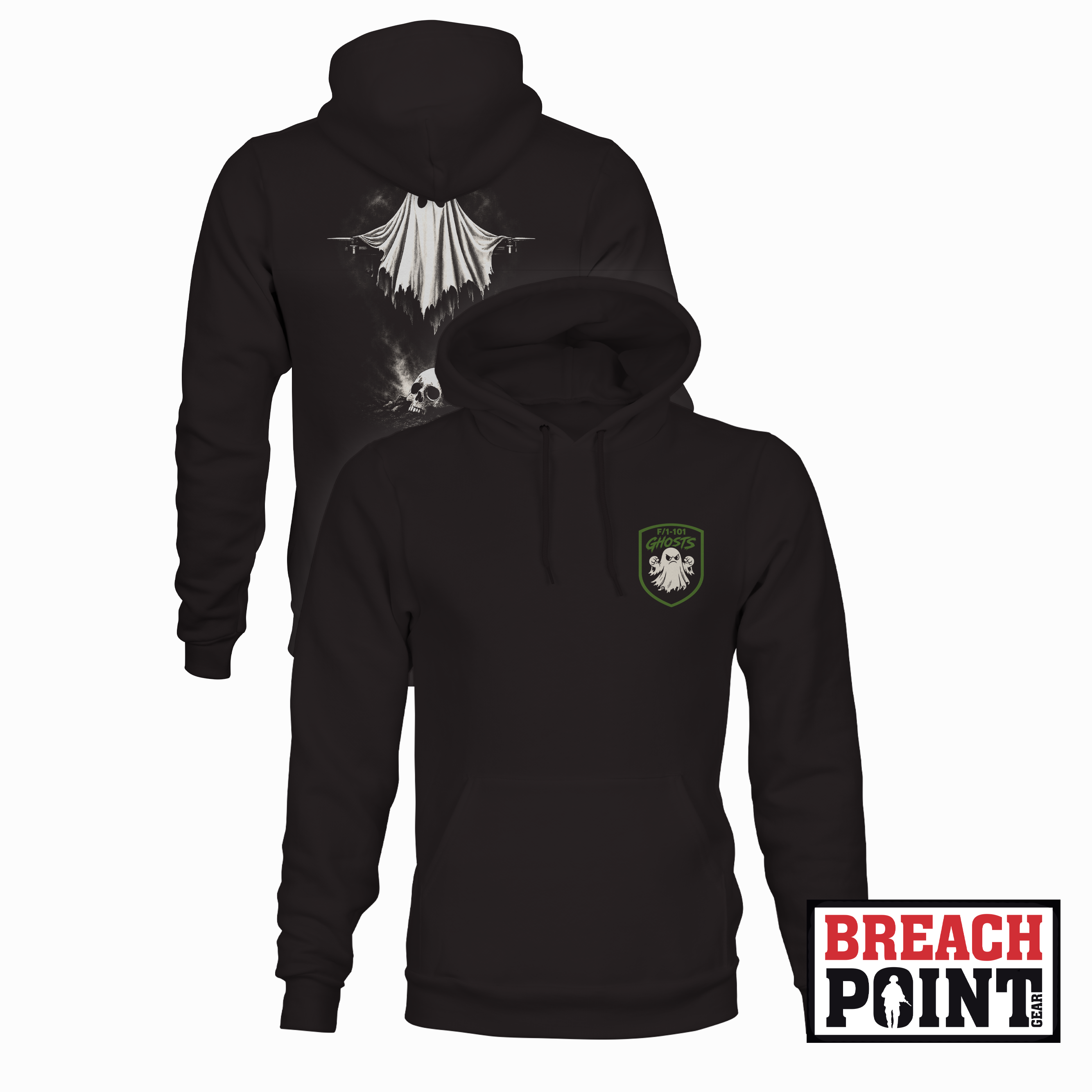 "GHOSTS" F/1-101st Combat Aviation Battalion - Hoodie (B138-2)