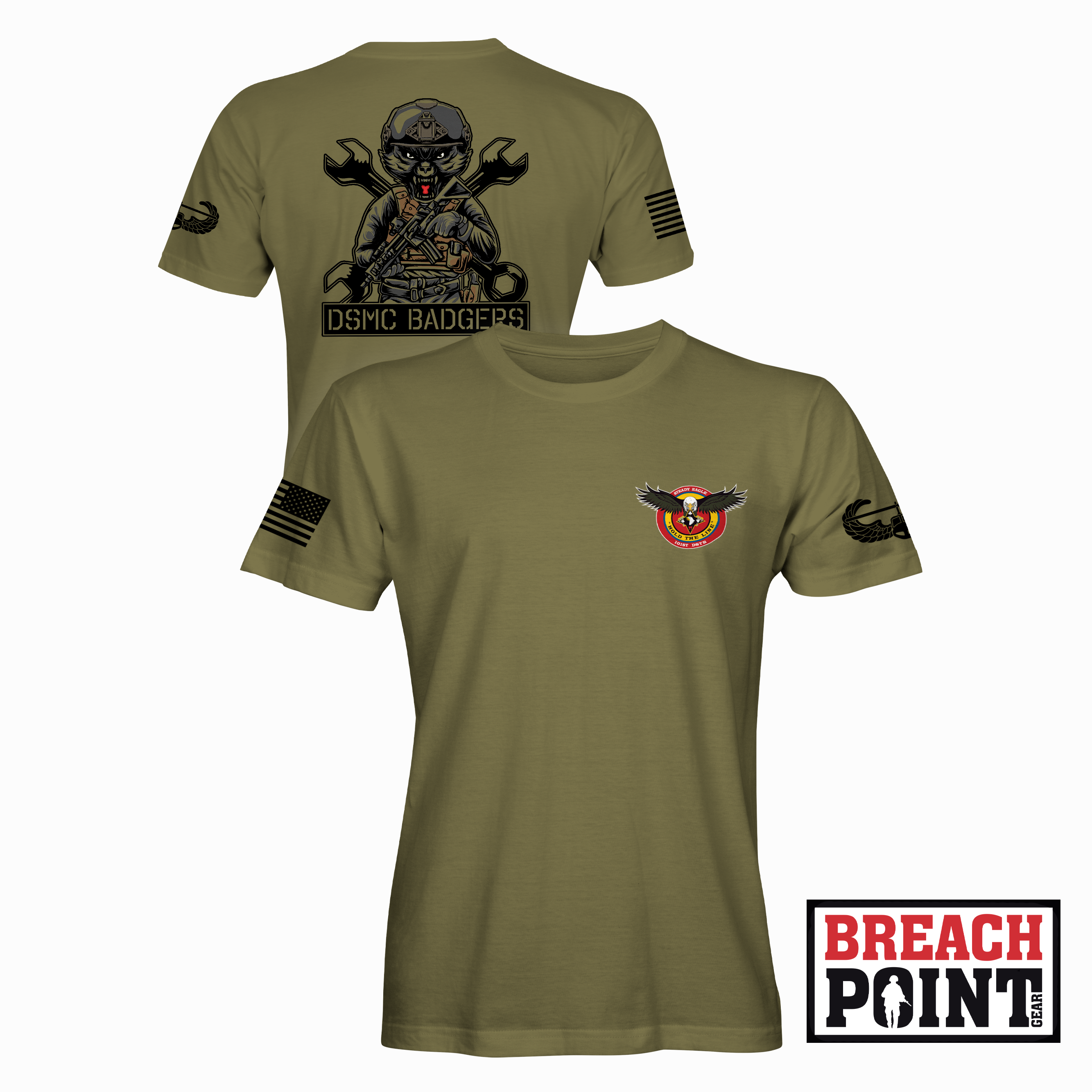 "BADGERS" DSMC/101st Division Sustainment Troops Battalion - Military Tee (B148)
