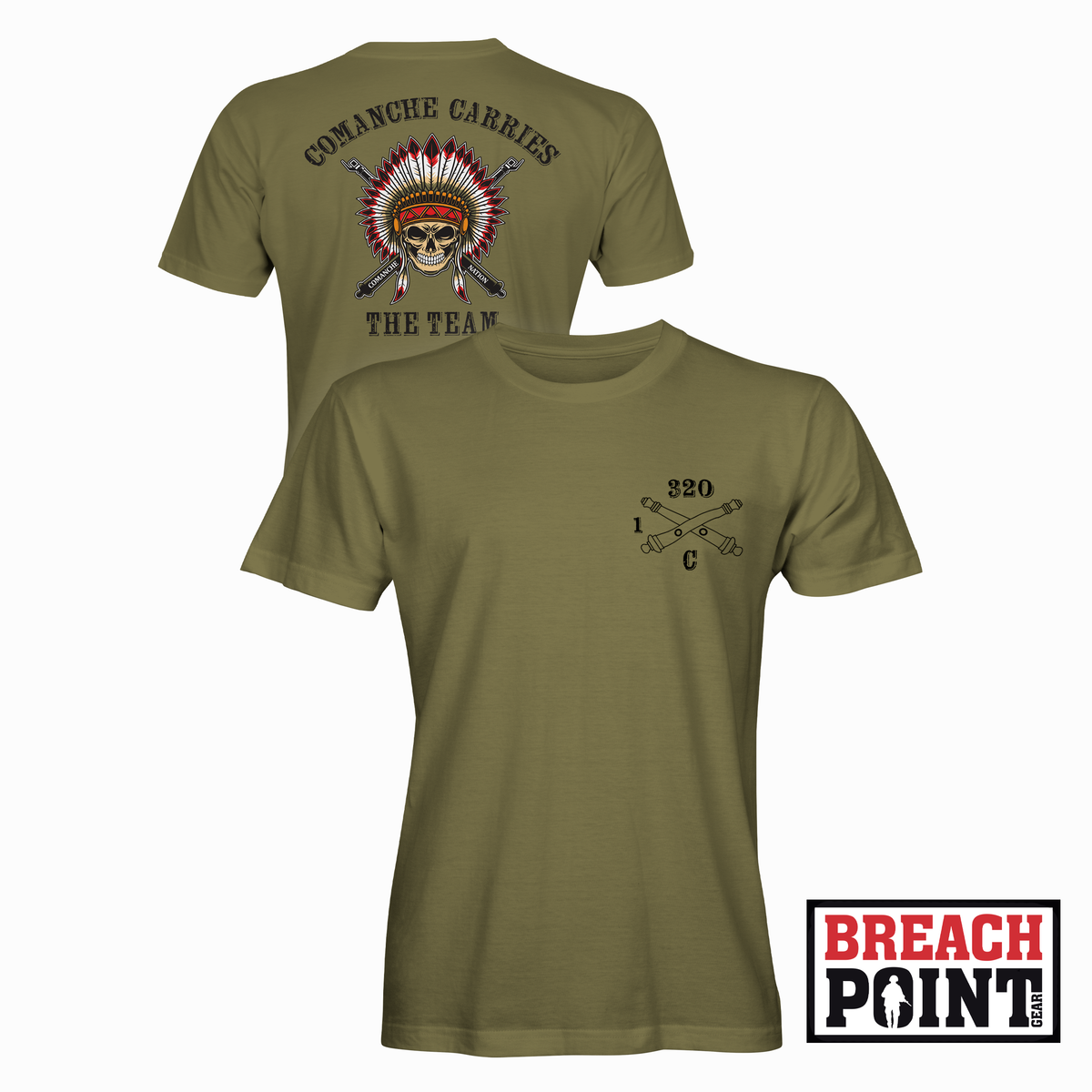 "COMANCHE" C/1-320th Field Artillery Regiment - Military Tee (B166-1)