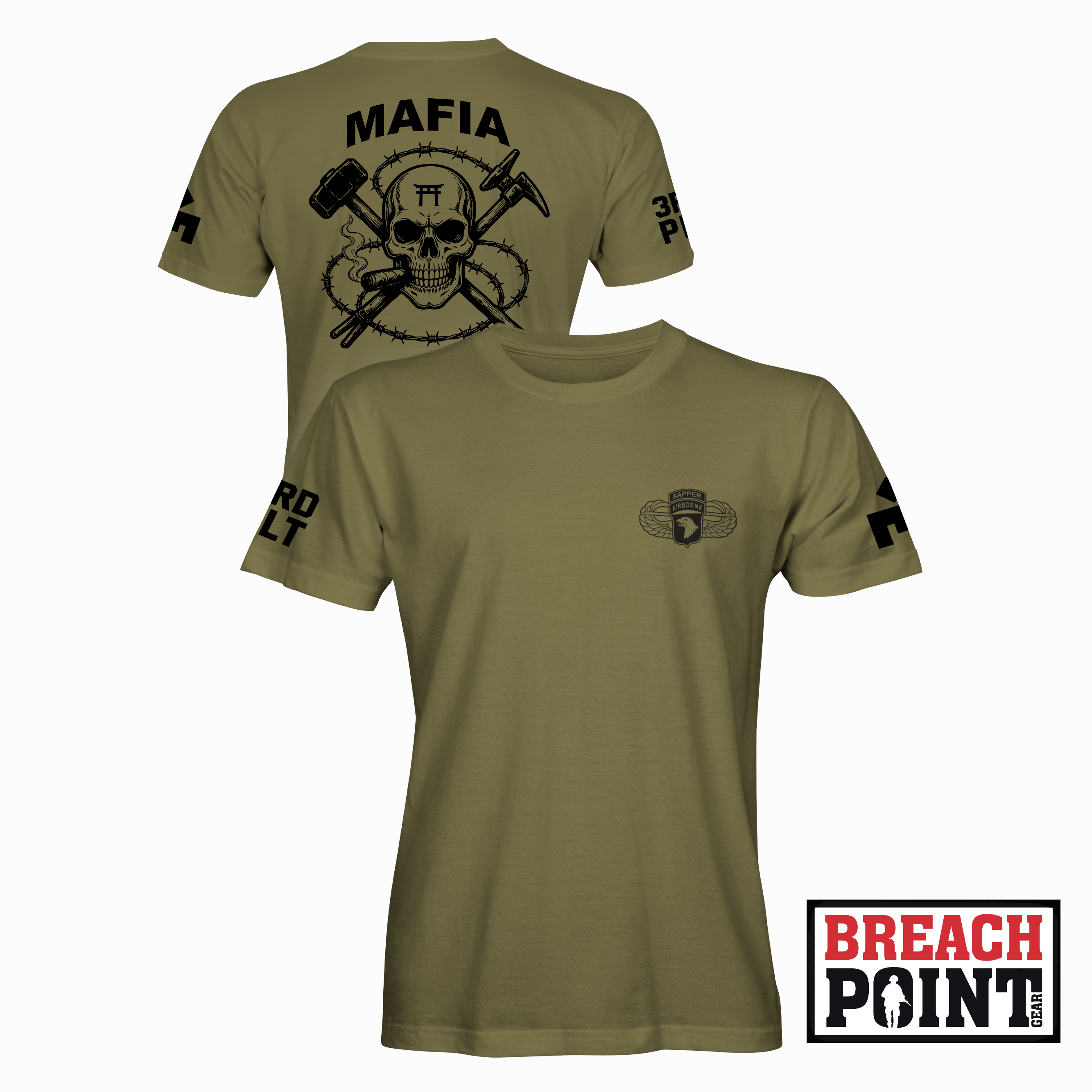 "MAFIA" 3/C CEC-I/326th Division Engineer Battalion - Military Tee (B160-1)