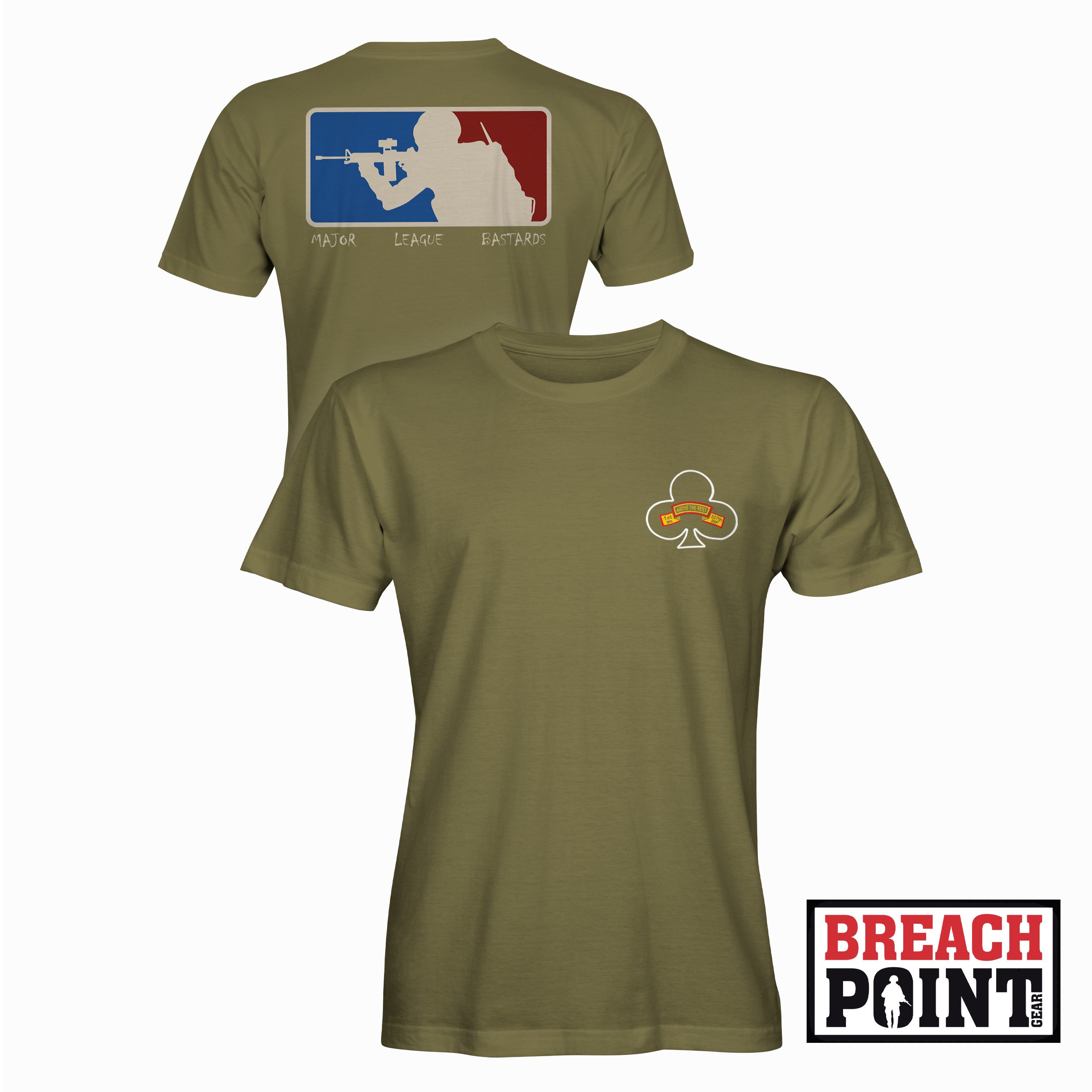 "MAJOR LEAGUE BASTARDS" 2/A/1-327th Infantry Regiment - Military Tee (B124-3)