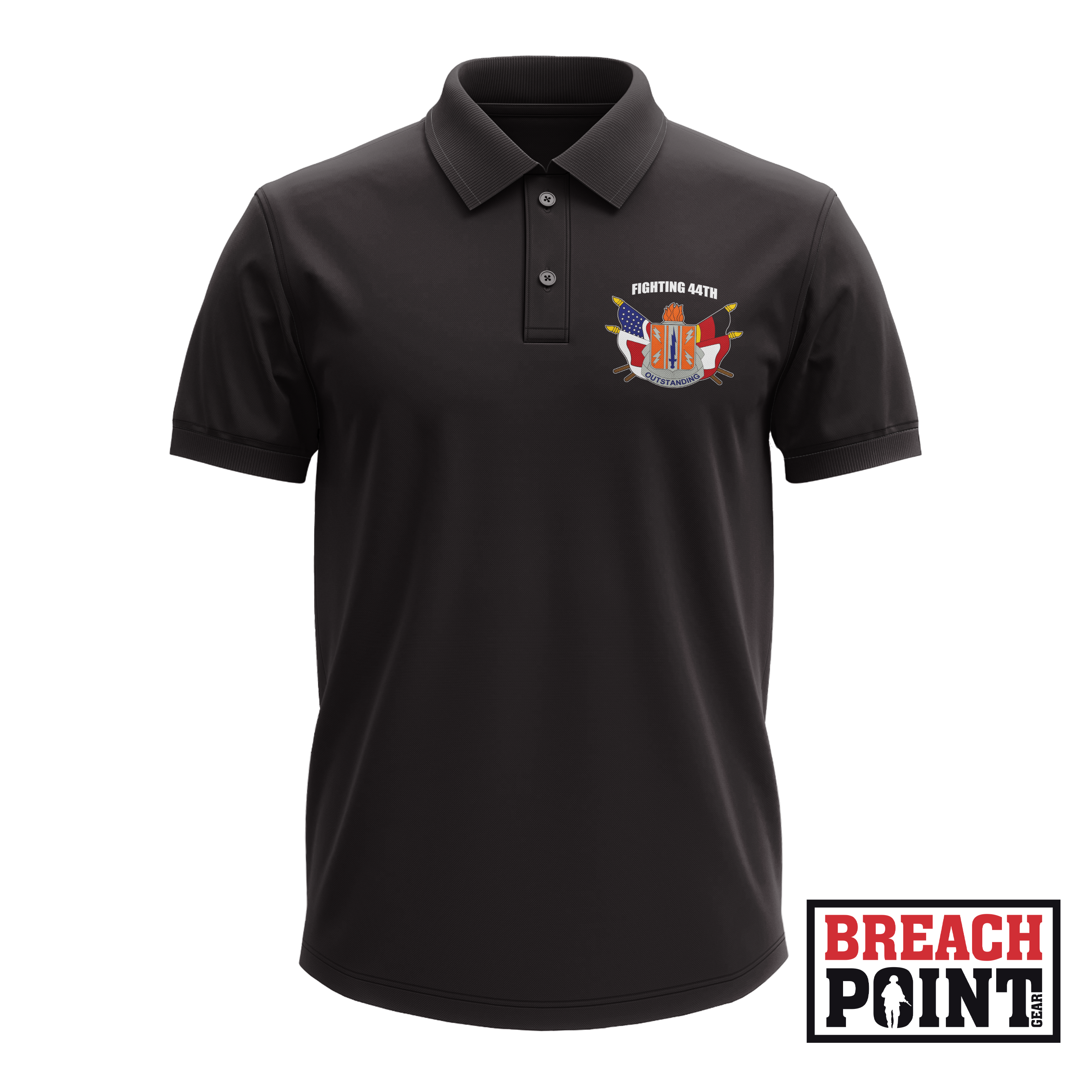 "FIGHTING 44TH" 44th Expeditionary Signal Battalion-Enhanced - Polo (A37-3)