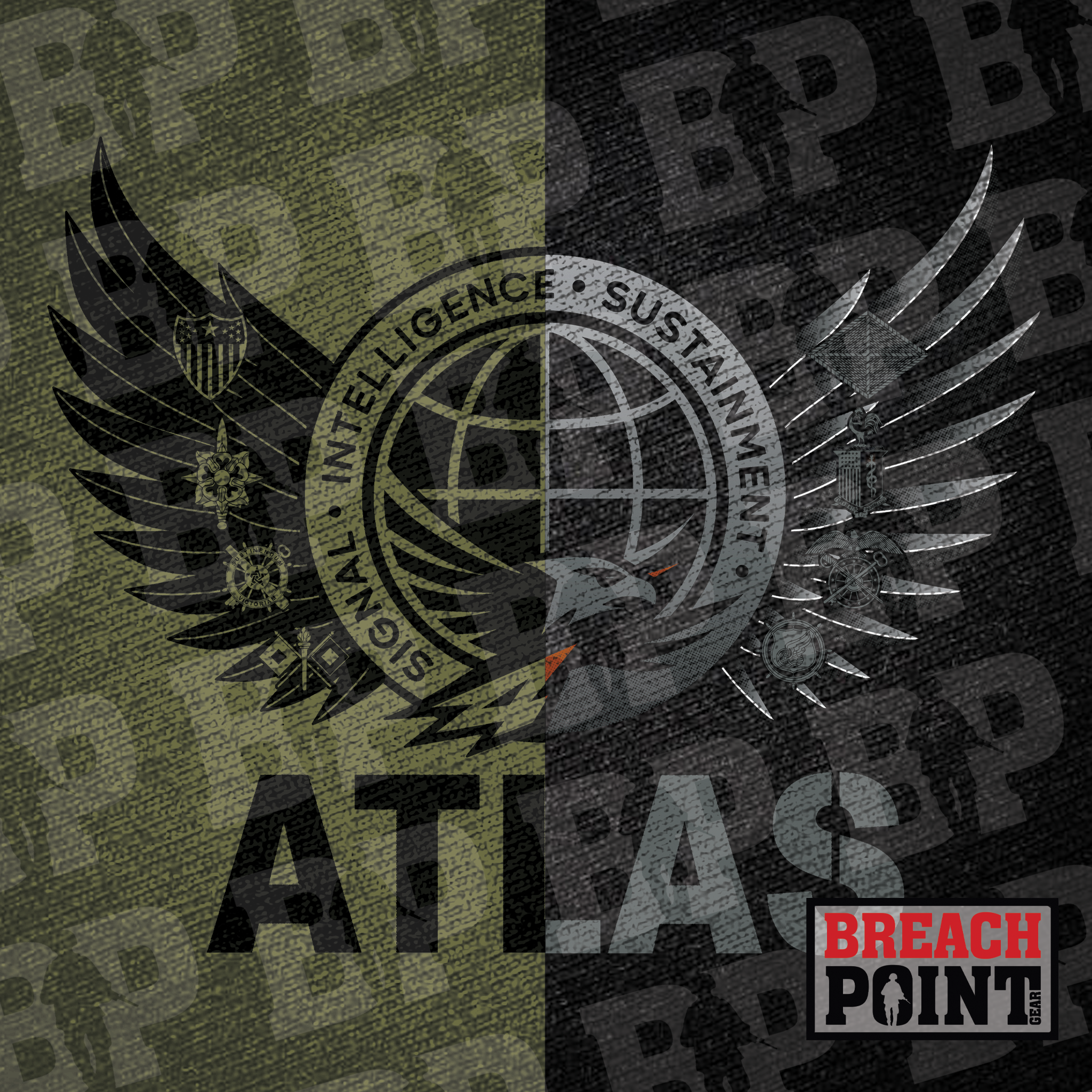 "ATLAS" SIS/Headquarters and Headquarters Battalion, 101st Airborne Division - T-Shirt (B86-1)