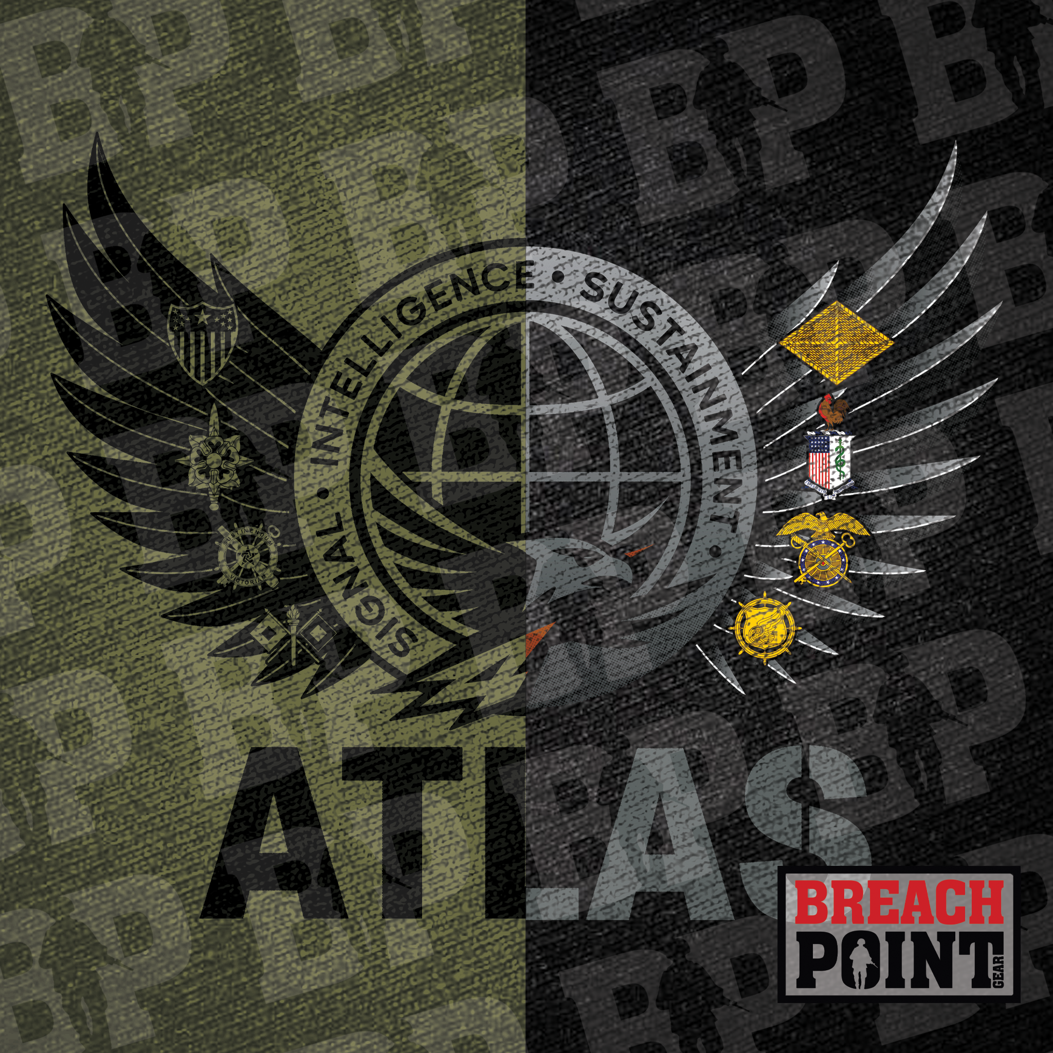"ATLAS" SIS/Headquarters and Headquarters Battalion, 101st Airborne Division - T-Shirt (B86-3)