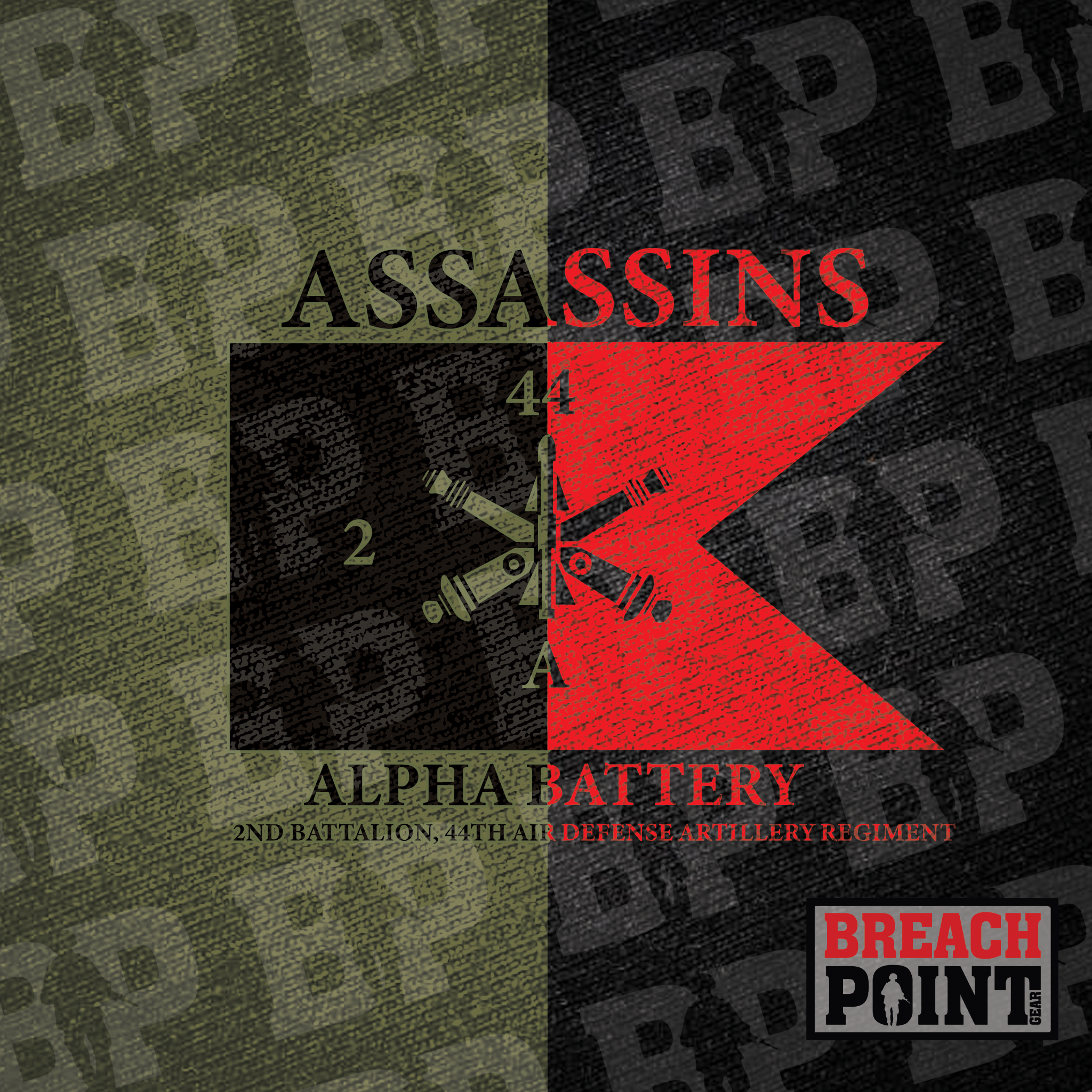 "ASSASSINS" A/2-44th Air Defense Artillery Regiment - Military Tee