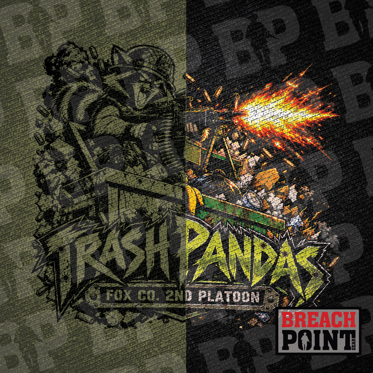 "TRASH PANDAS" 2/F/1-101st Combat Aviation Battalion - Military Tee (B179-2)