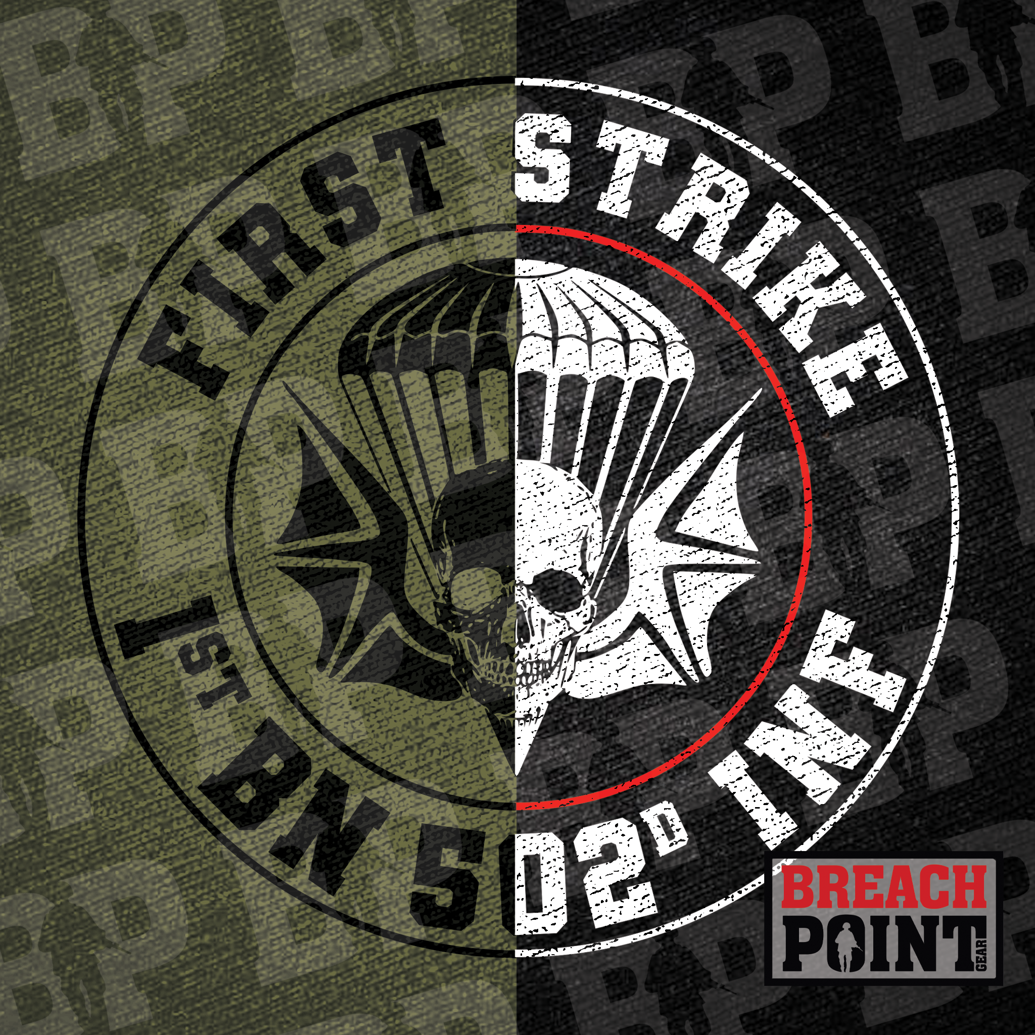 "FIRST STRIKE" 1-502nd Infantry Regiment - T-Shirt (A10-1)