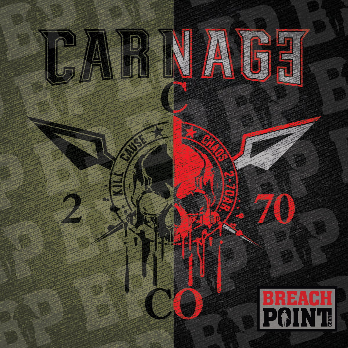 "CARNAGE" C/2-70th Armored Regiment - Military Tee (B170-1)