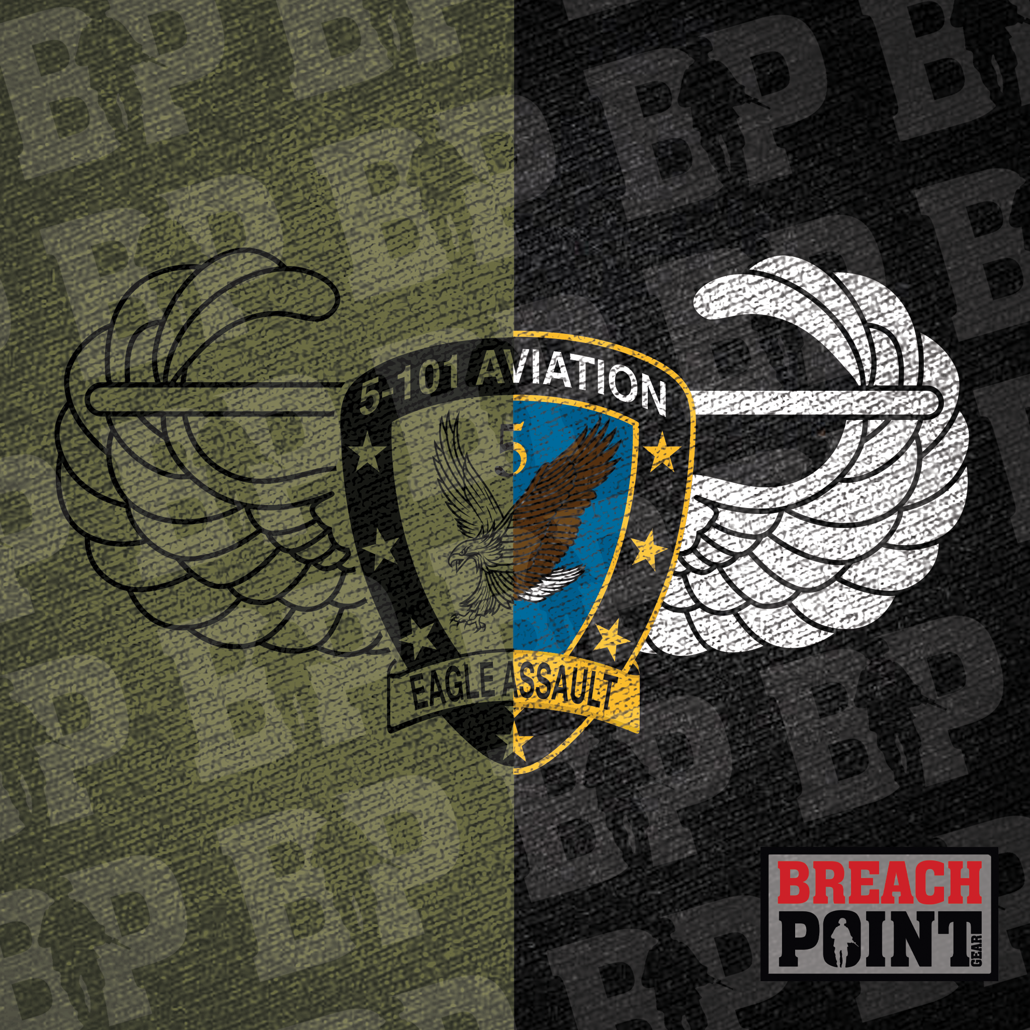 "EAGLE ASSAULT" 5-101st Combat Aviation Brigade - Military Tee (A33)