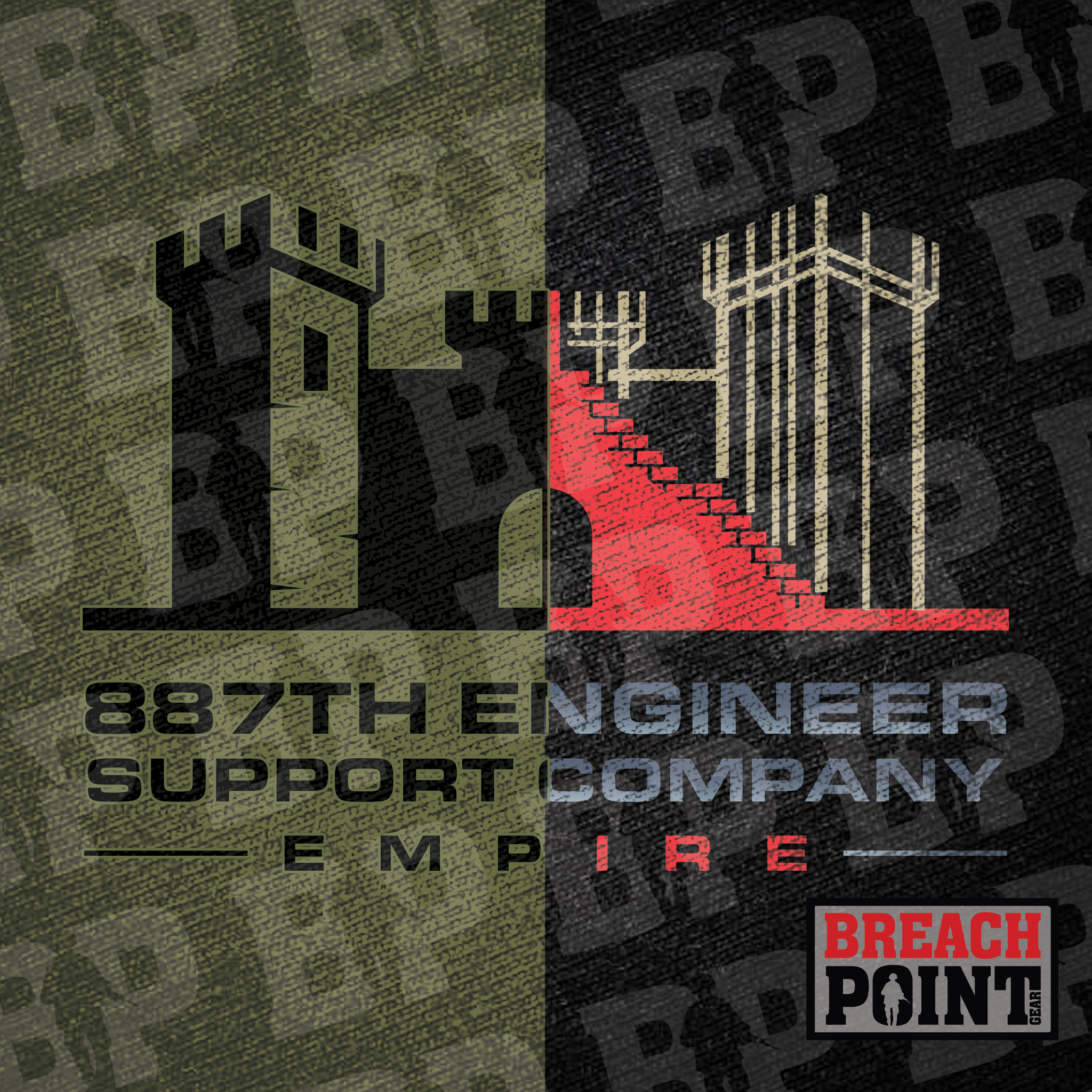 "EMPIRE" 887th Engineer Support Company - T-Shirt (1)