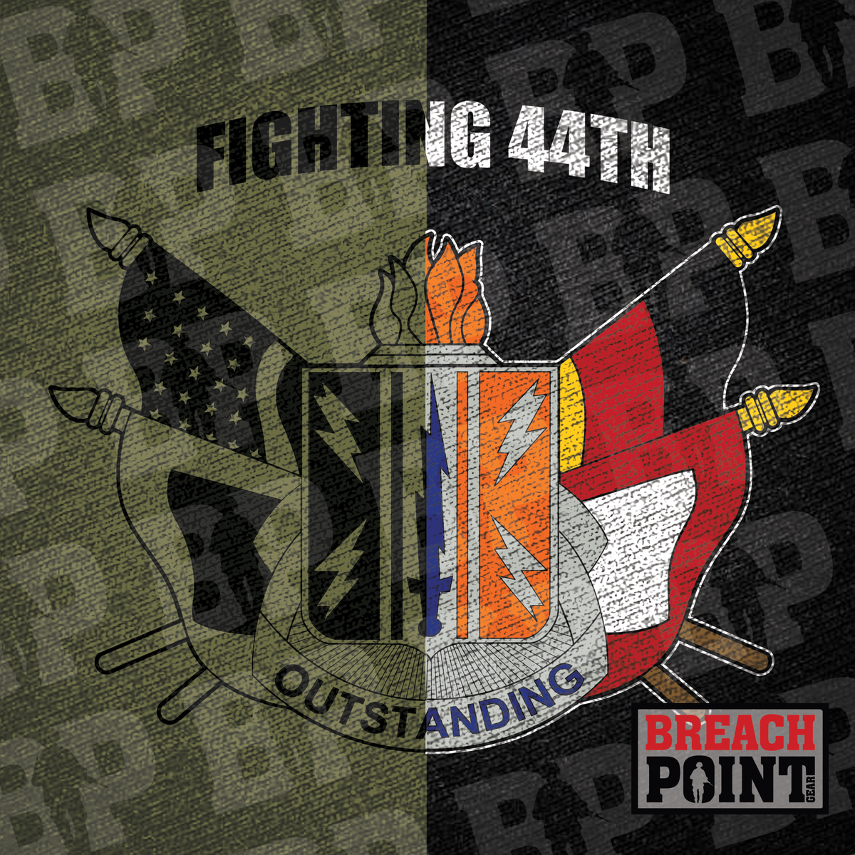 "FIGHTING 44TH" 44th Expeditionary Signal Battalion-Enhanced - Polo (A37-3)