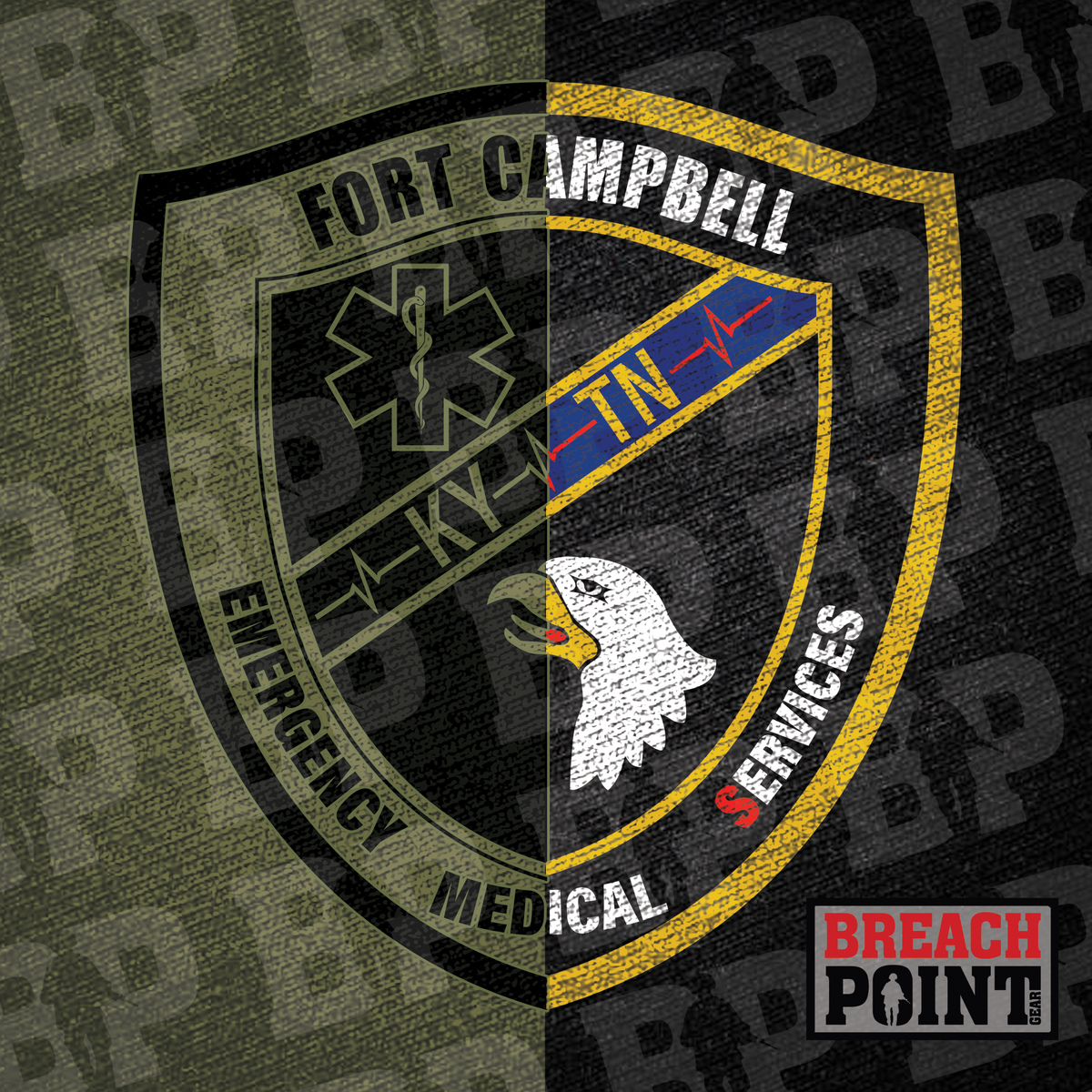 "FORT CAMPBELL EMS" EMS/Blanchfield Army Community Hospital - T-Shirt (B168-1)