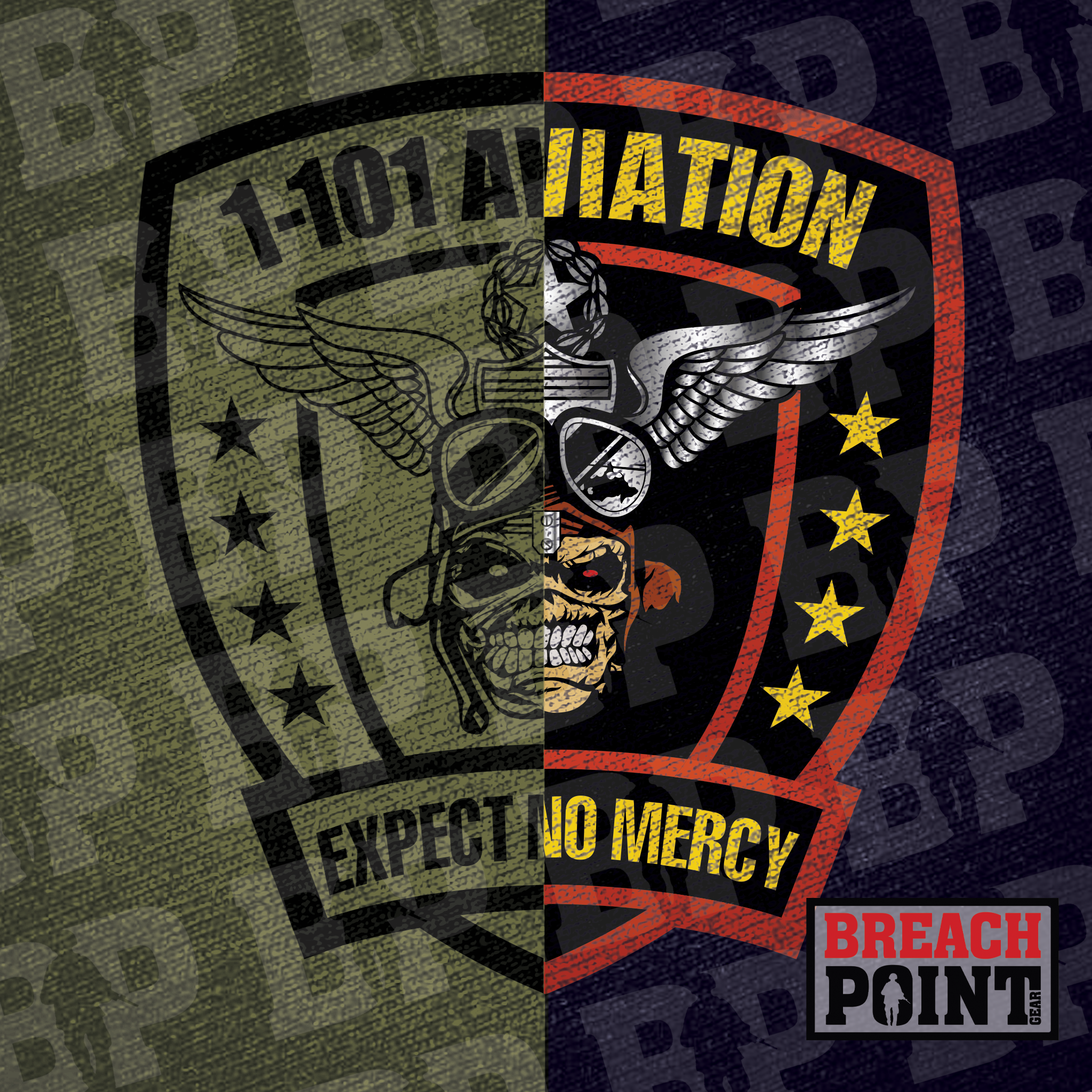 "GHOSTS" F/1-101st Combat Aviation Battalion - Military Tee (B138-1)