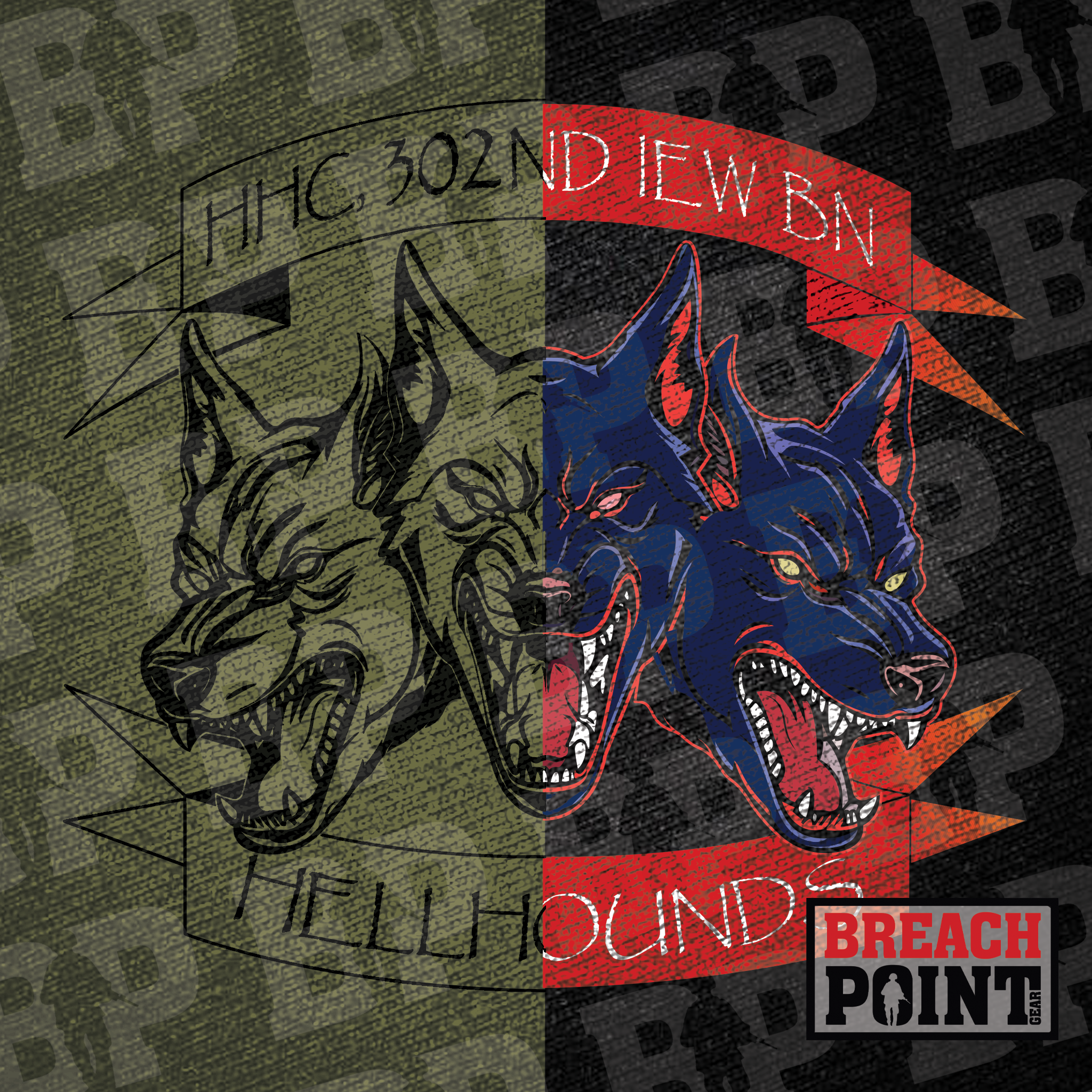 "HELLHOUNDS" HHC/302nd Intelligence and Electronic Warefare Battalion - Sweatshirt (B85)