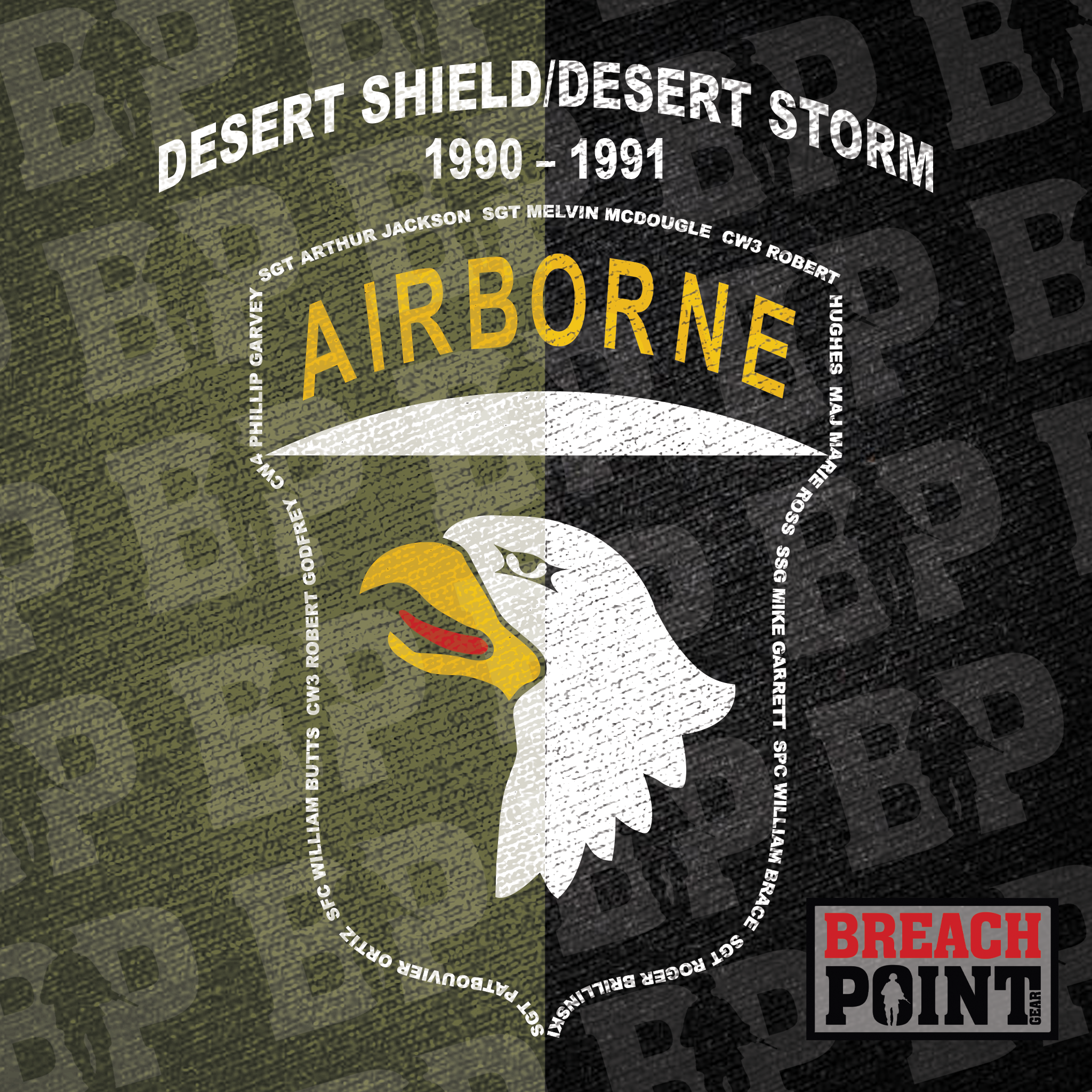 "GLADIATORS" 101 Airborne Division, Headquarters and Headquarters Battalion - Military Tee (A01-2)