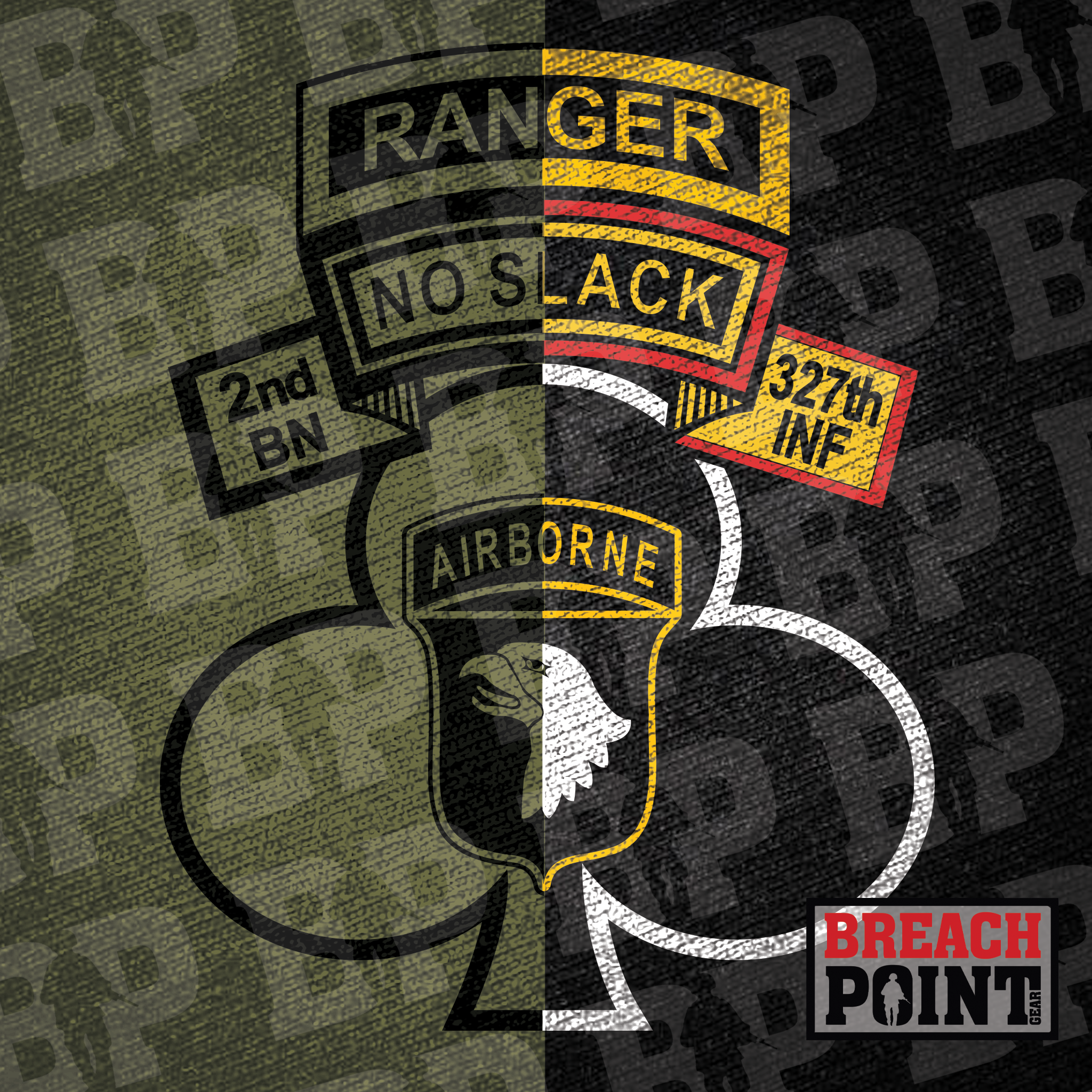 "NO SLACK" 2-327th Infantry Regiment - Sweatshirt (A12-4)