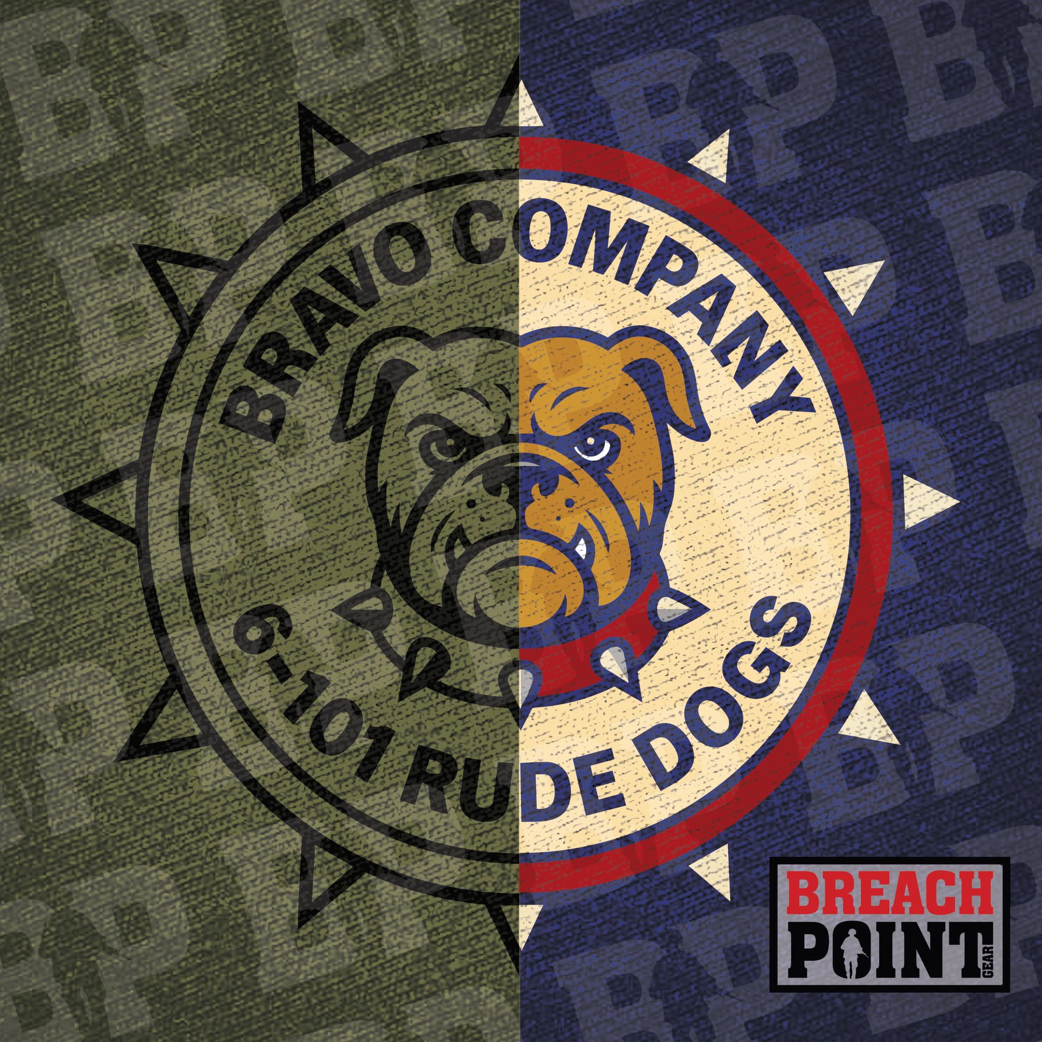 "RUDE DOGS" B/6-101st Combat Aviation Battalion - Military Tee (B136-1)