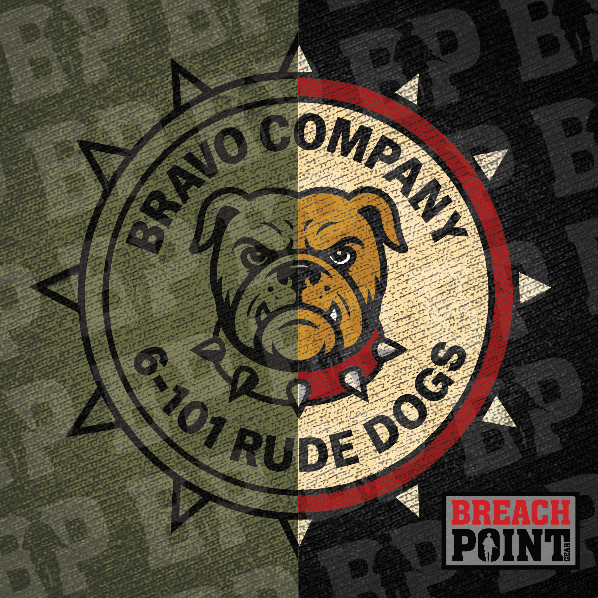 "RUDE DOGS" B/6-101st Combat Aviation Battalion - Hoodie (B136-3)