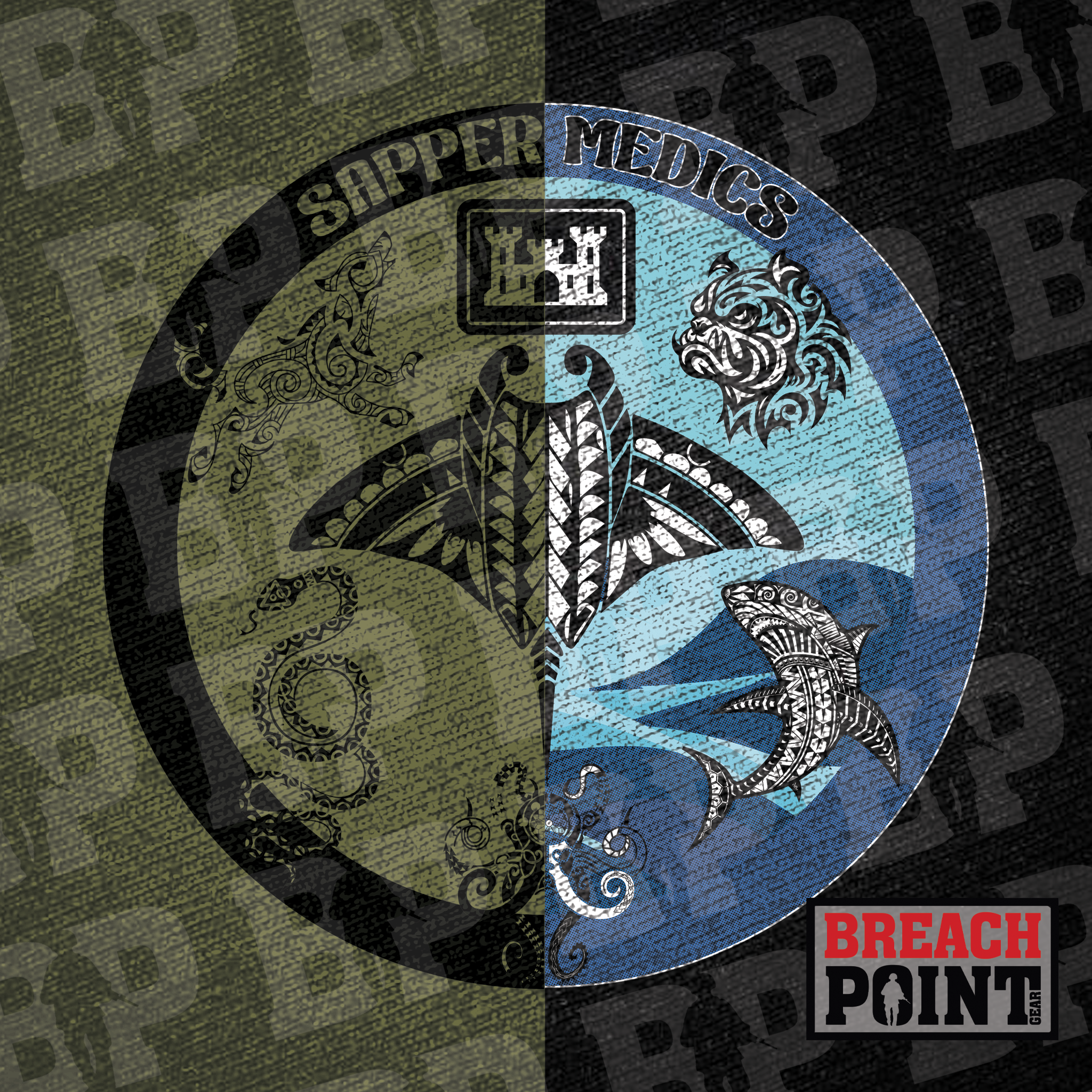 "SAPPER MEDICS" 130th Engineer Brigade - Hoodie (B84)