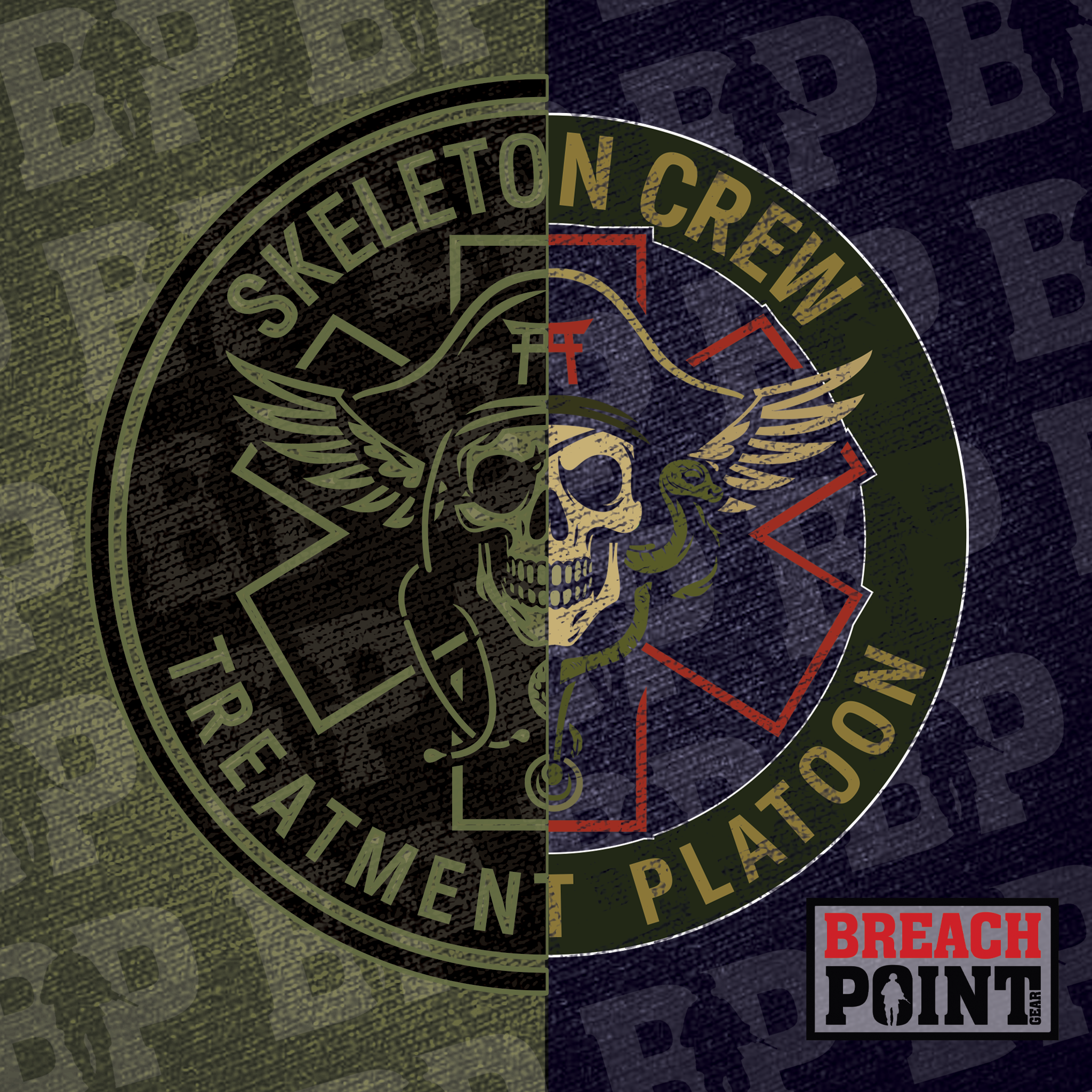 "SKELETON CREW" Treatment Platoon/C/626th Light Support Battalion - Military Tee (1)