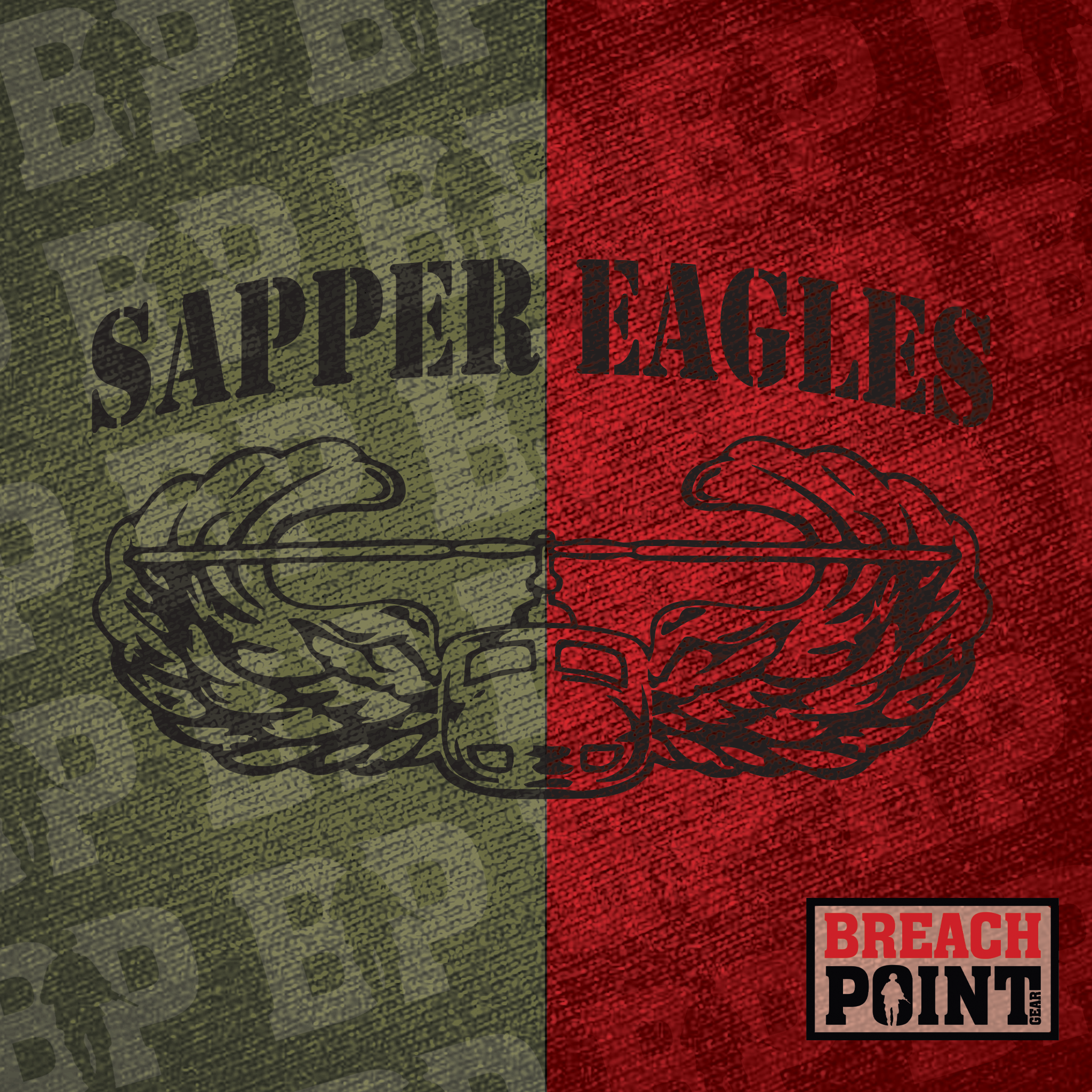 "SAPPER EAGLES" 326th Division Engineer Battalion - T-Shirt (Red)