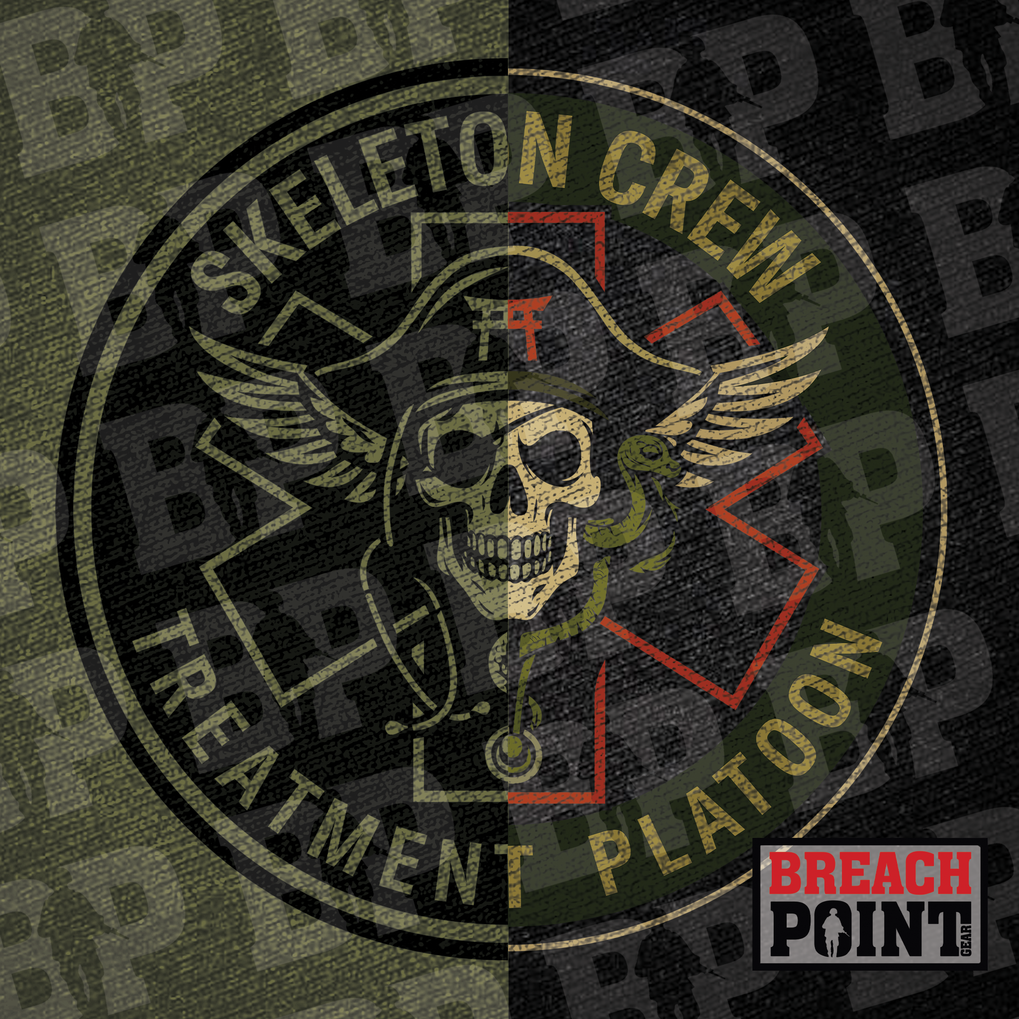"SKELETON CREW" Treatment Platoon/C/626th Light Support Battalion - Military Tee (1)