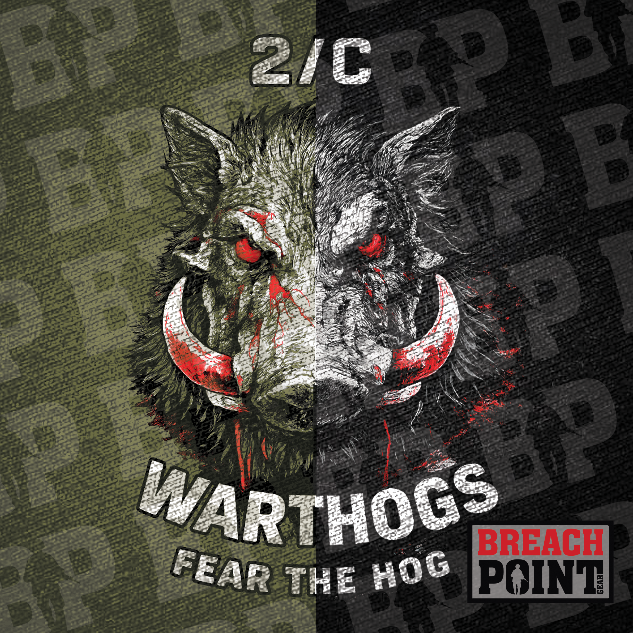 "WARTHOGS" 2/C/2-327th Infantry Regiment - Military Tee (B108-2)