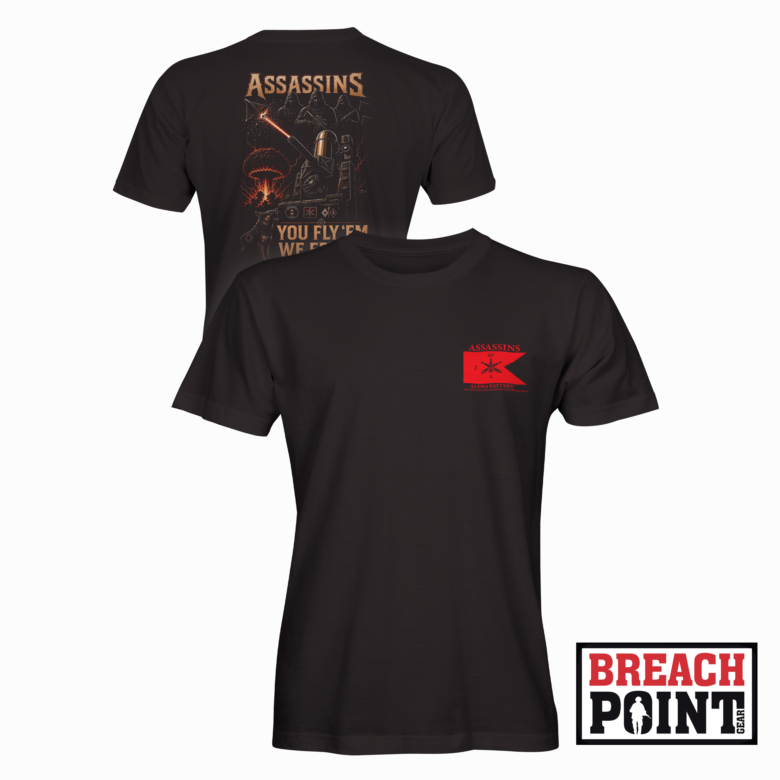 "ASSASSINS" A/2-44th Air Defense Artillery Regiment - T-Shirt (B01-2)