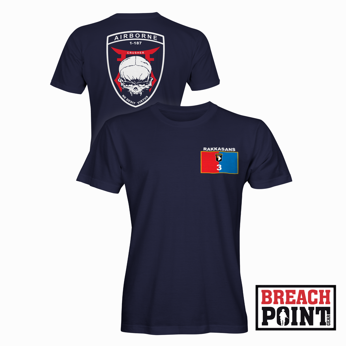 "CRUSHER" C/1-187th Infantry Regiment - T-Shirt (B174-1)