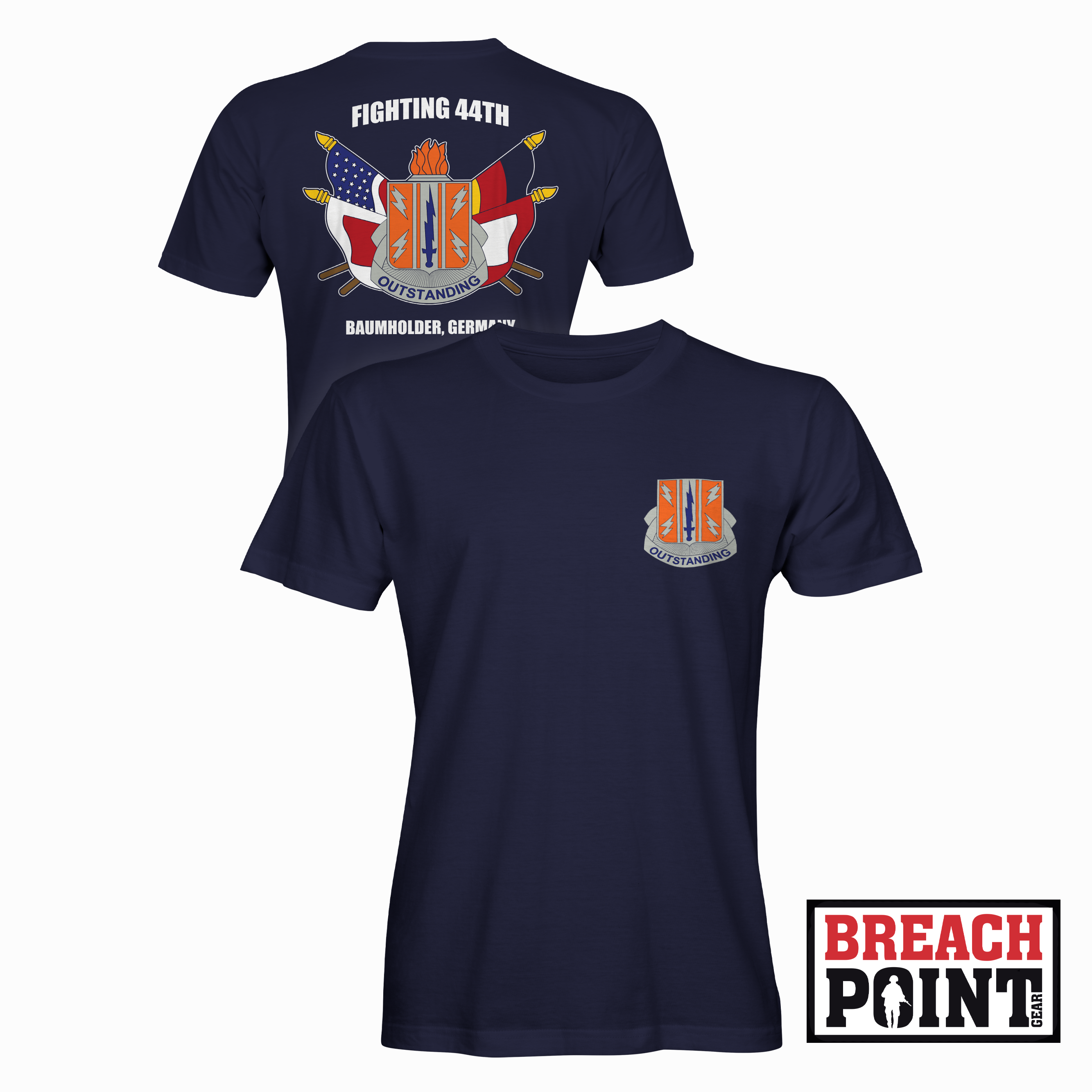 "FIGHTING 44TH" 44th Expeditionary Signal Battalion-Enhanced - T-Shirt (A37-1)