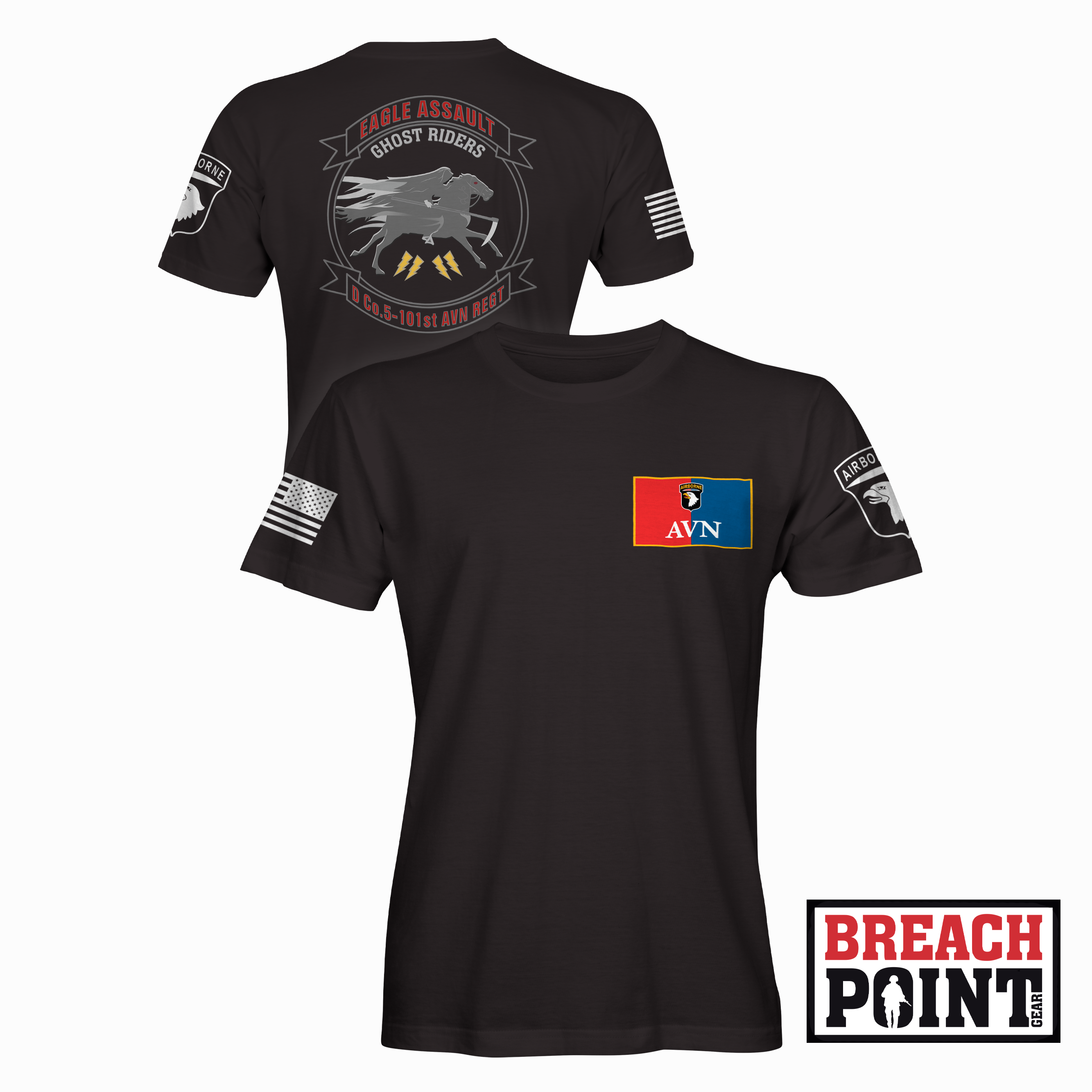 "GHOST RIDERS" D/5-101st Combat Aviation Brigade - T-Shirt (B109)