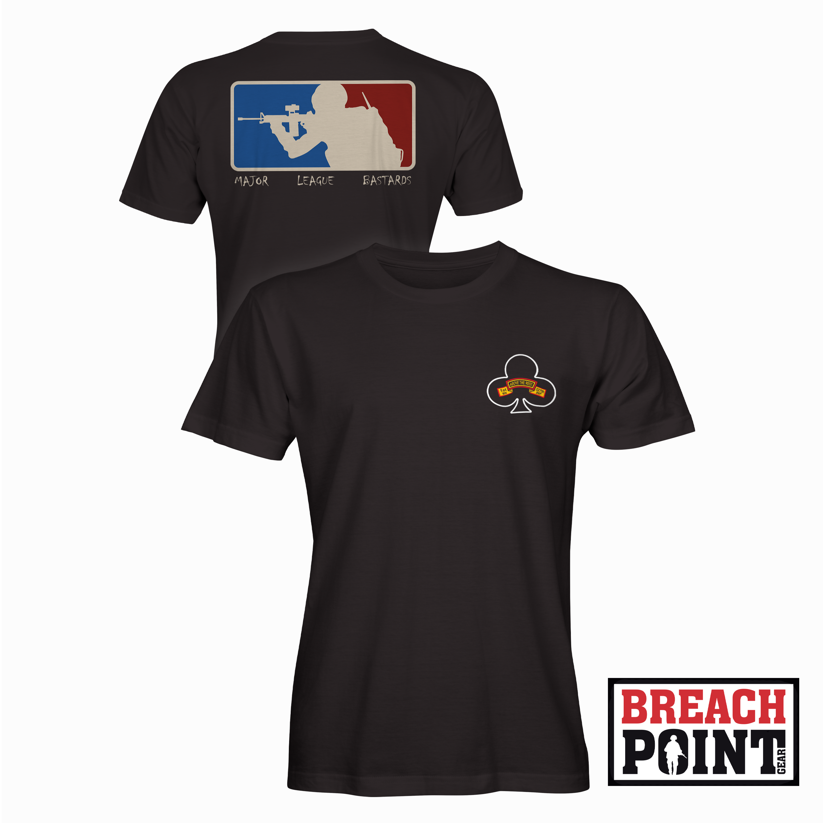 "MAJOR LEAGUE BASTARDS" 2/A/1-327th Infantry Regiment - T-Shirt (B124-1)