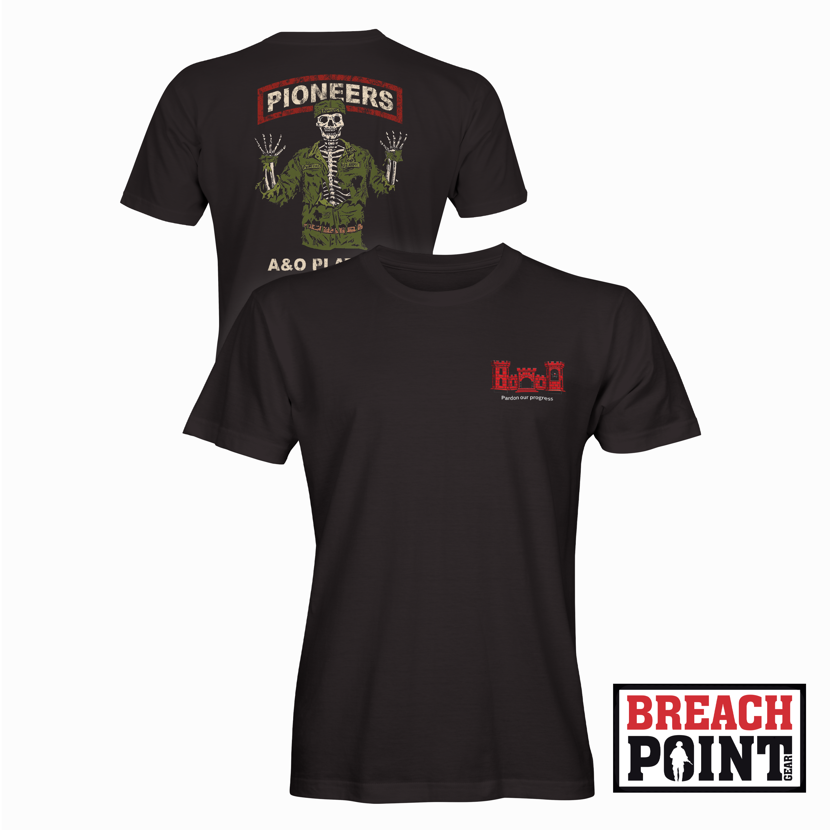 "PIONEERS" A&O/102nd CEC-I/326th Division Engineer Battalion - T-Shirt (B129)