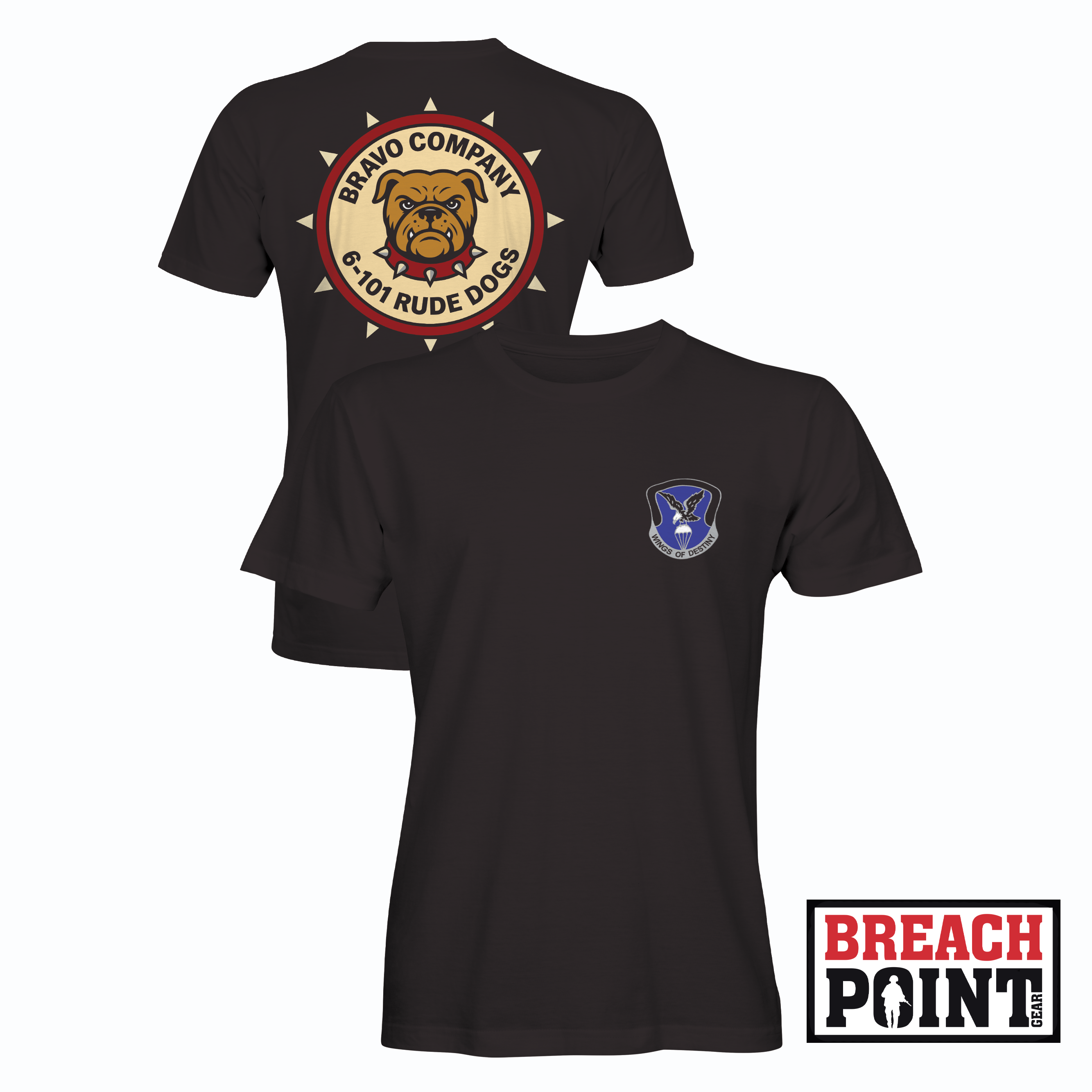 "RUDE DOGS" B/6-101st Combat Aviation Battalion - T-Shirt (B136-3)
