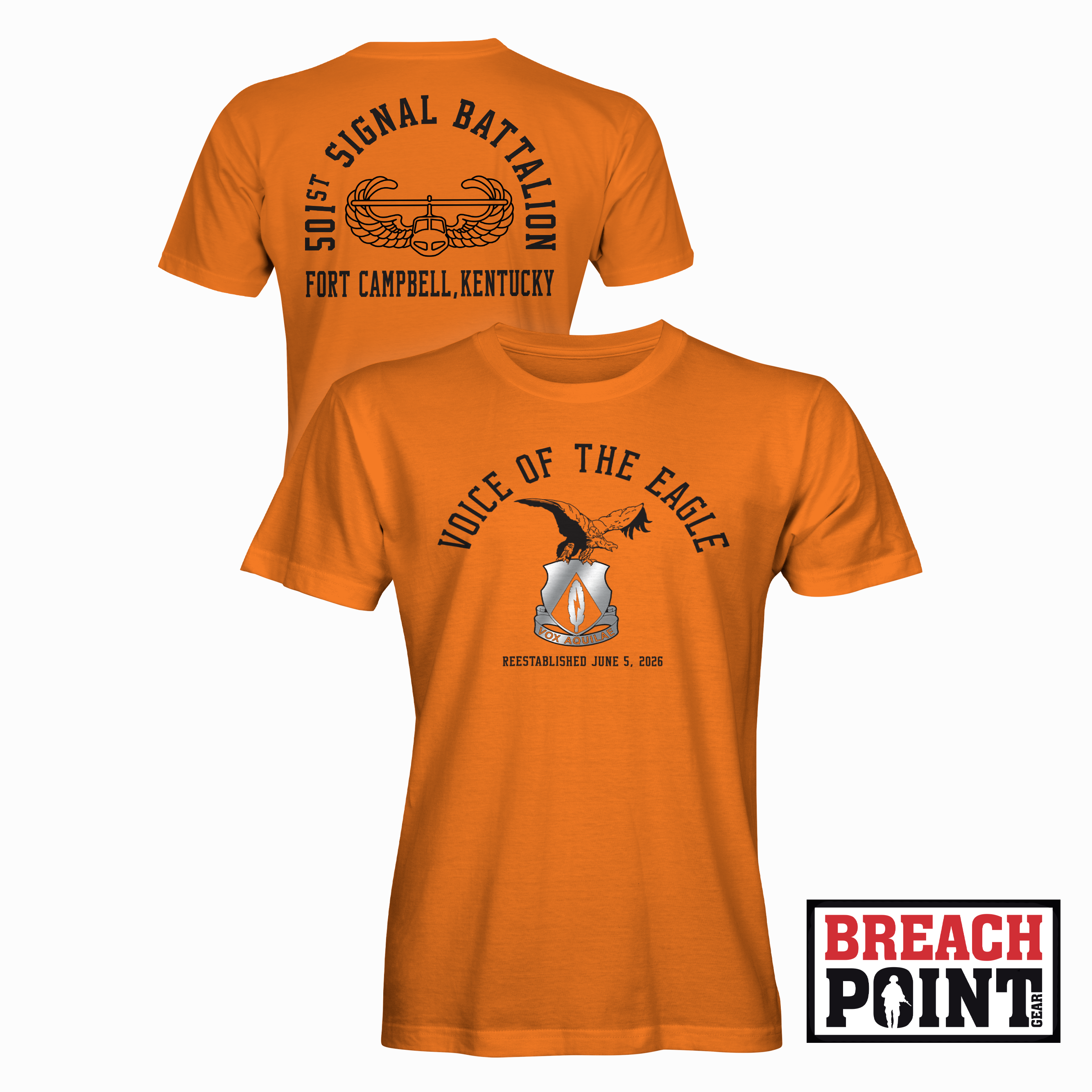 "VOICE OF THE EAGLE" 501st Signal Battalion - T-Shirt (A19-2)