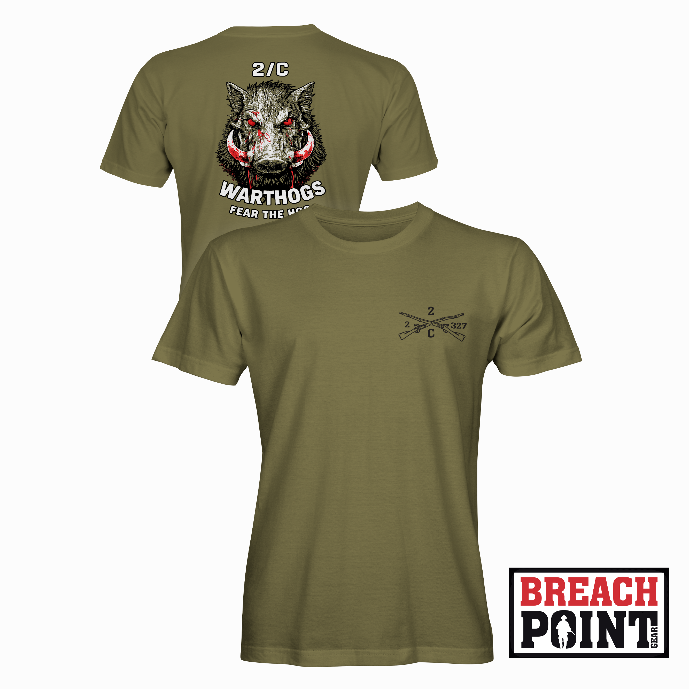 "WARTHOGS" 2/C/2-327th Infantry Regiment - Military Tee (B108-2)